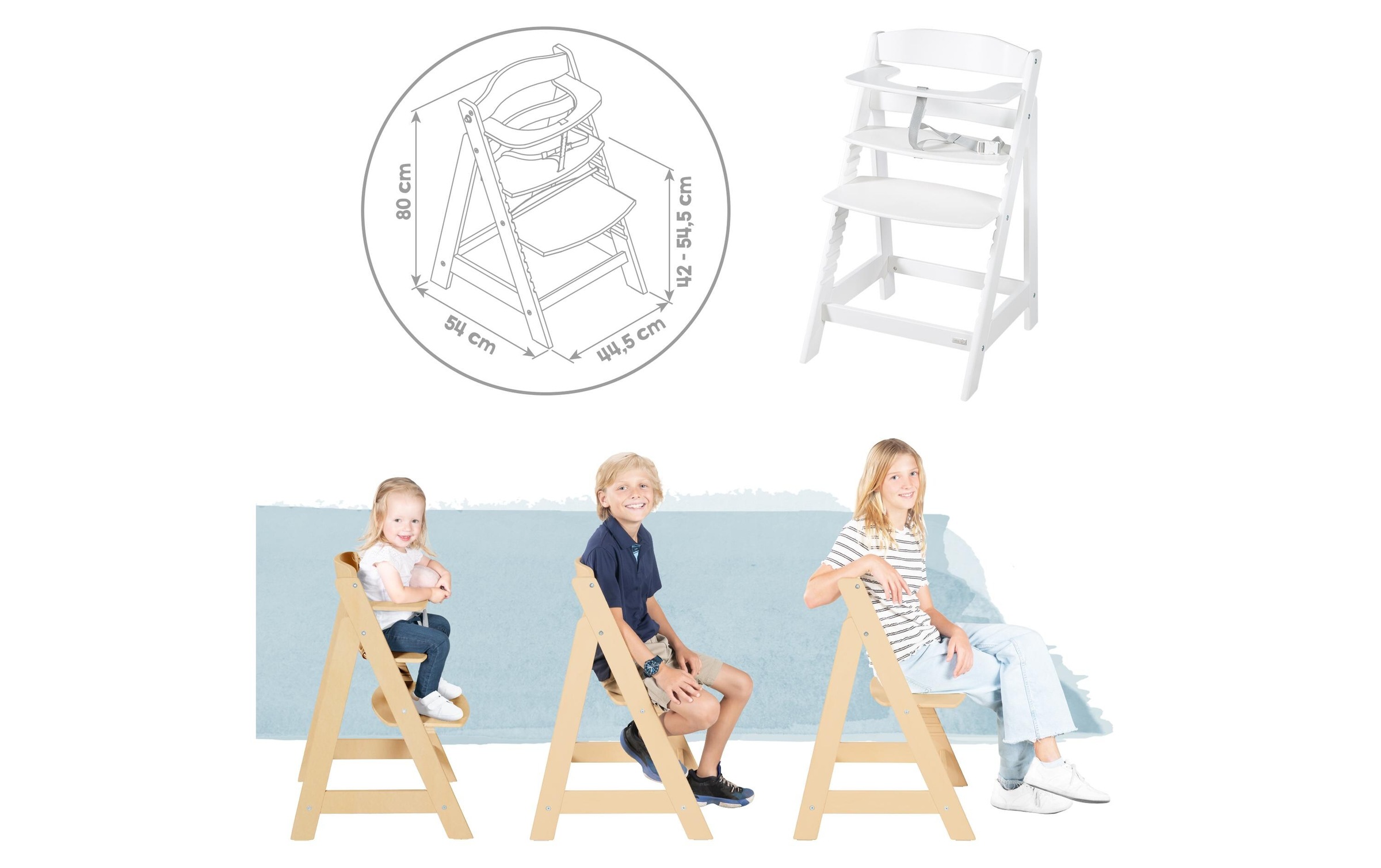 roba® Hochstuhl »Born up Set 2-in-1 Weiss, Stone gesteppt«