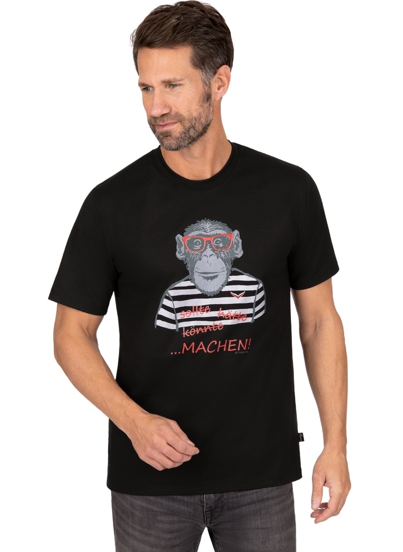 Trigema T-Shirt »TRIGEMA T-Shirt mit grossem Affen-Aufdruck«, (1 tlg.)