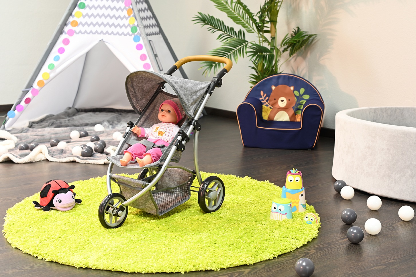 Knorrtoys® Puppenbuggy »Lio - Stone Brown«