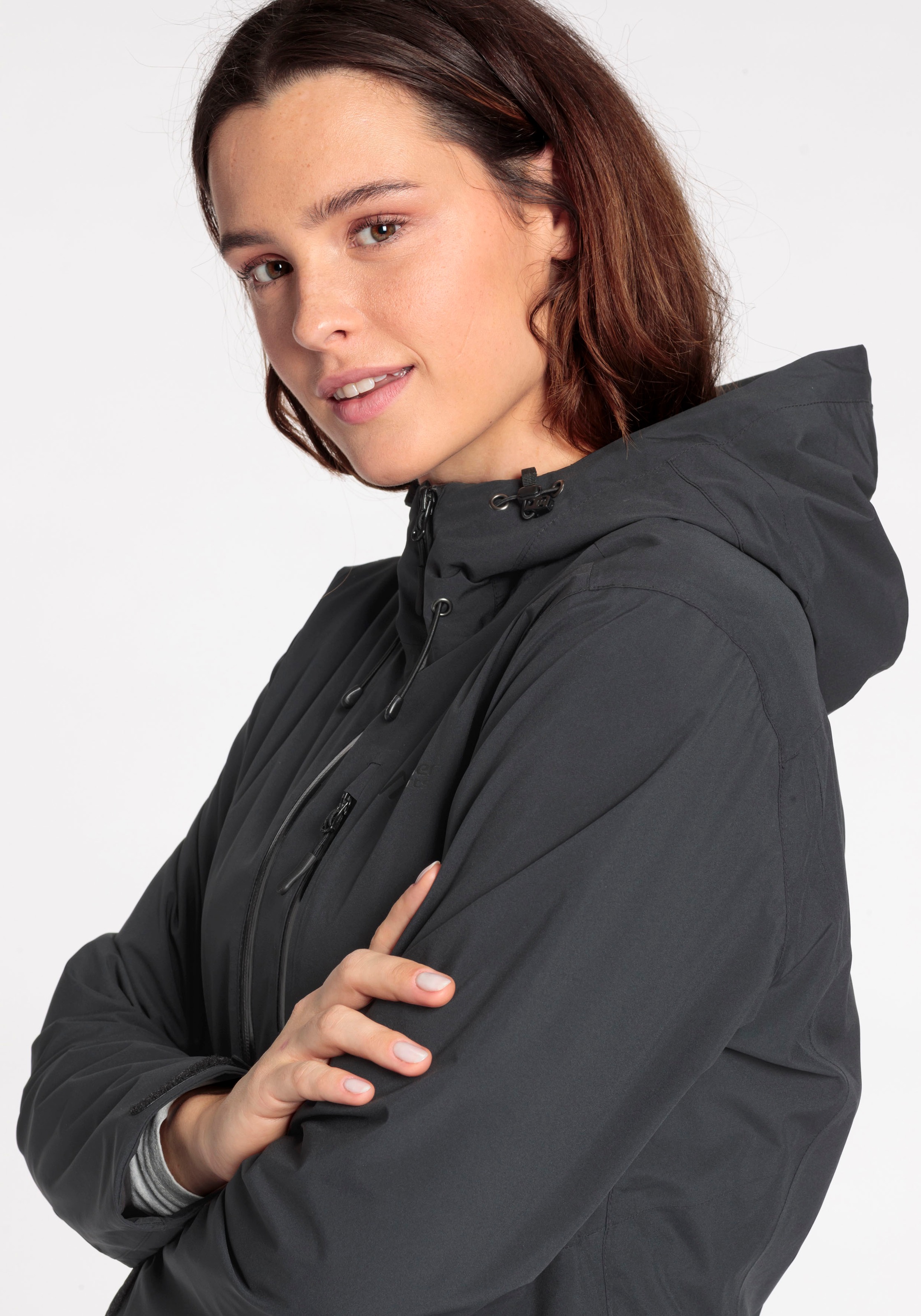 Maier Sports Funktionsjacke, mit Kapuze, Wasserdichte Übergangsjacke, auch in grossen Grössen erhältlich
