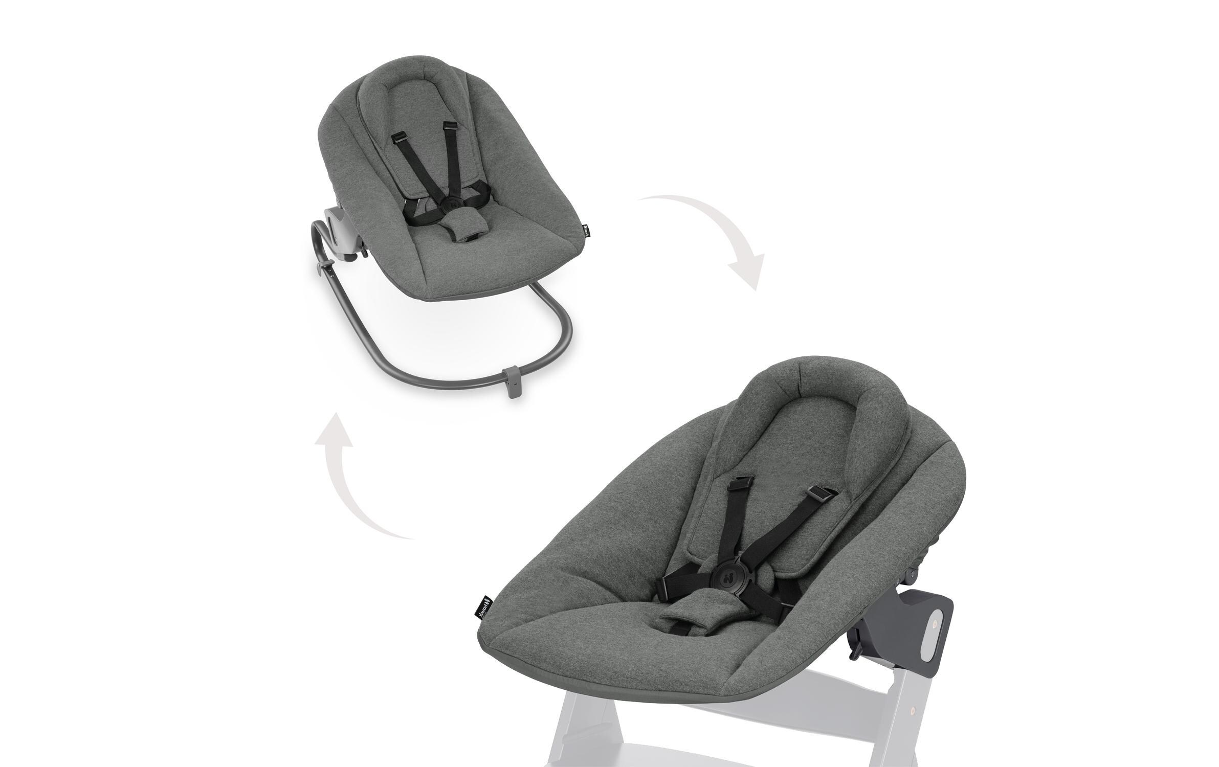 Hauck Hochstuhlaufsatz »Alpha Bouncer Premium Dark Grey« bis