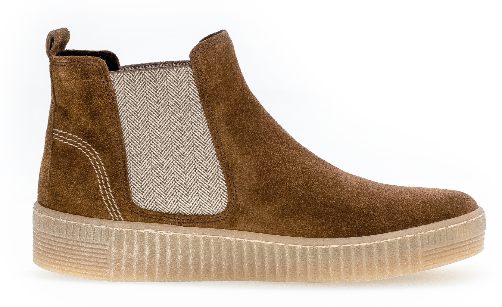 Gabor Chelseaboots, Plateau, Stiefelette, Schlupfschuh mit dezenten Kontrastnähten