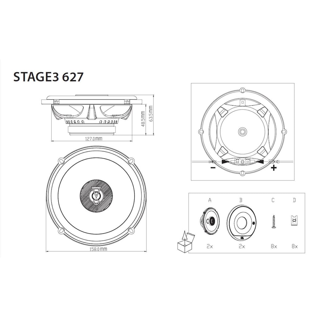 JBL Auto-Lautsprecher »Stage3 6«