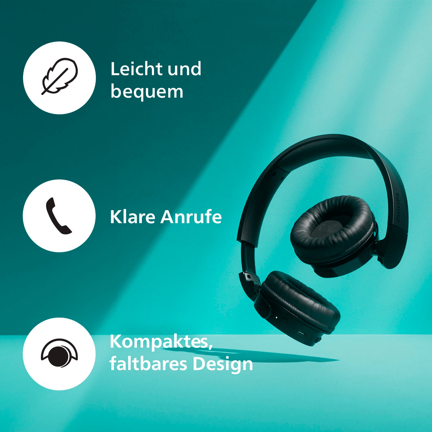 Philips On-Ear-Kopfhörer »TAH 4209«, Bluetooth-A2DP Bluetooth-AVRCP Bluetooth-HFP, Geräuschisolierung-Multi-Point-Verbindung-Sprachsteuerung-integrierte Steuerung für Anrufe und Musik