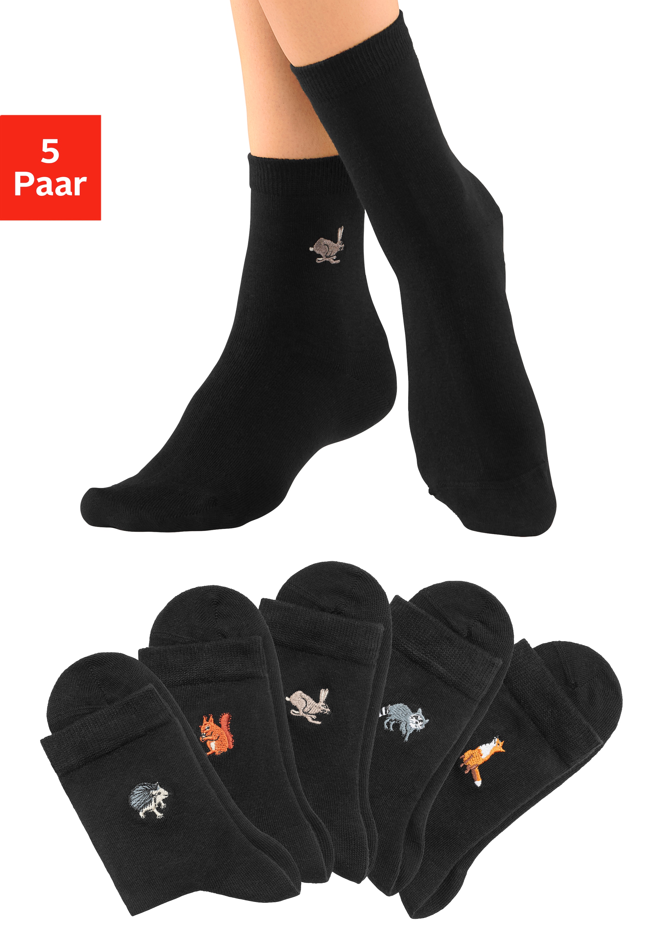 H.I.S Socken, bei mit bestellen (Set, hochwertiger Stickerei Jelmoli-Versand Schweiz online 5 Paar)