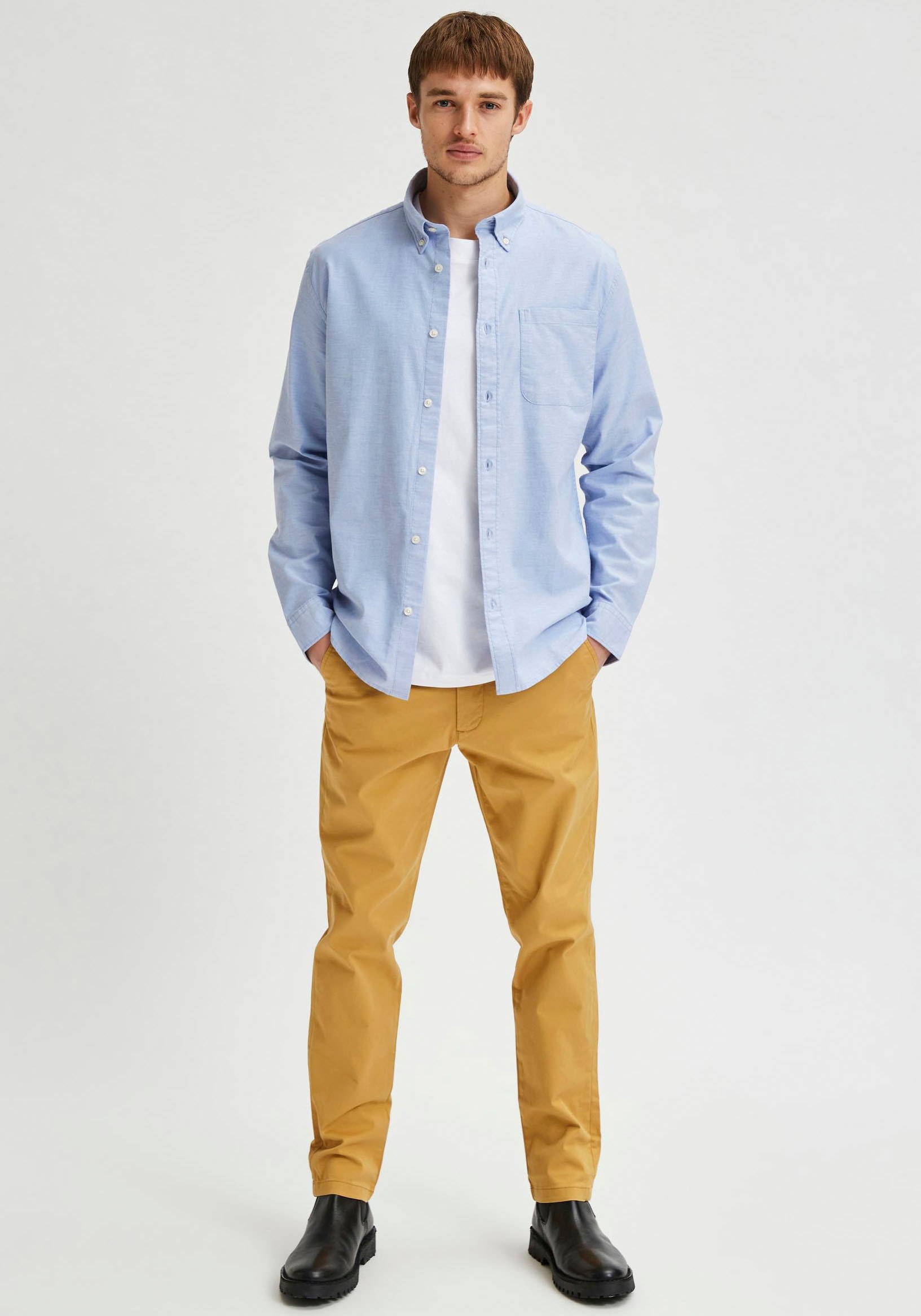SELECTED HOMME Langarmhemd »SLHREGRICK-OX SHIRT LS NOOS«, mit Brusttasche