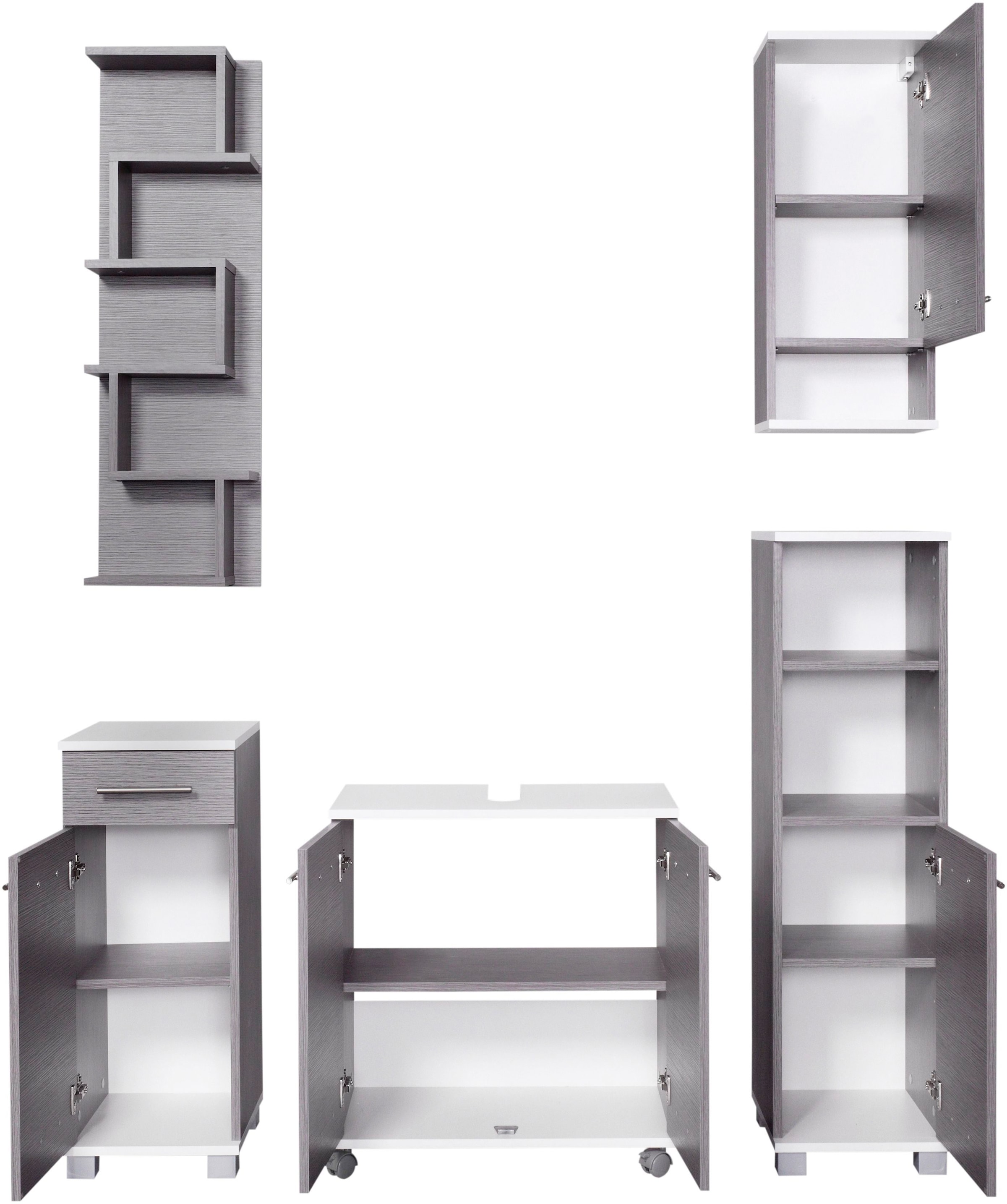 Schildmeyer Badmöbel-Set »Rhodos«, (Set, 5 St.), mit Metallgriffen,  verstellbare Einlegeböden online bestellen | Jelmoli-Versand
