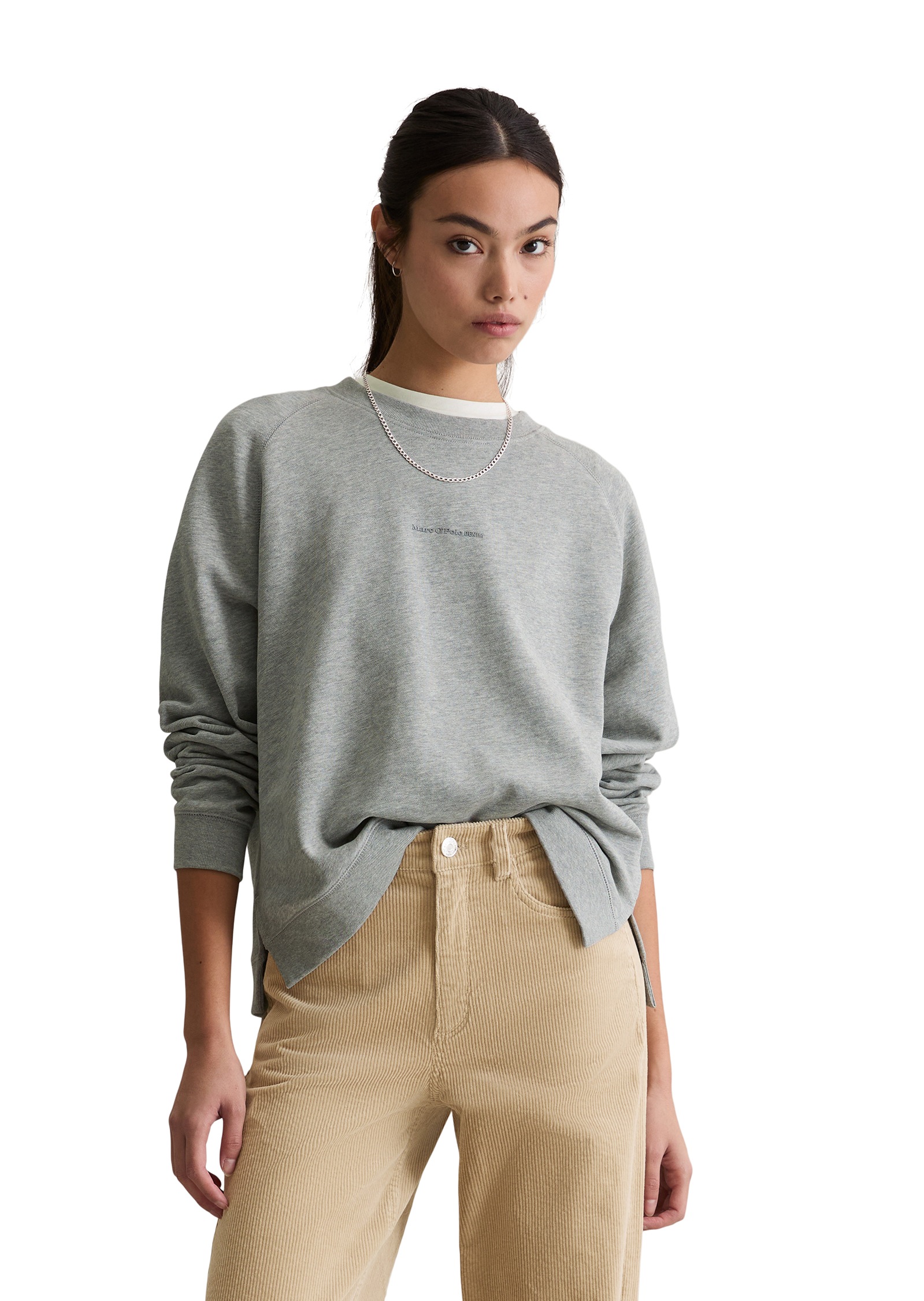 Marc O'Polo DENIM Sweatshirt, Bio-Baumwolle, Logo-Schriftzug, Rundhalsausschnitt