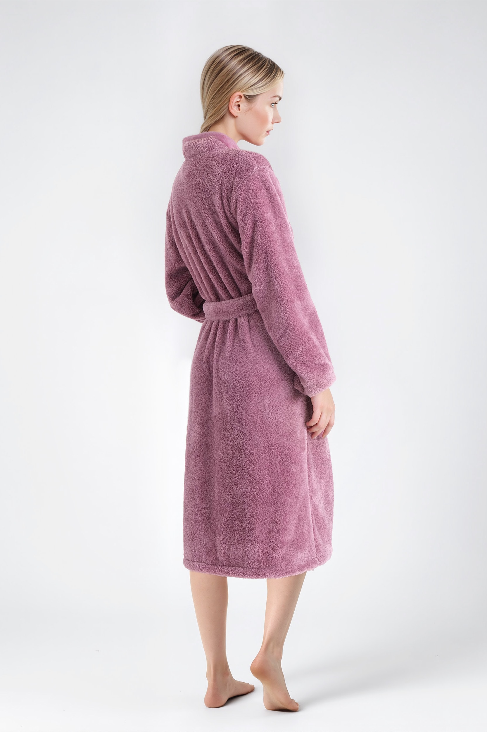 my home Unisex-Bademantel »Lillou Kimono, ideal für Sauna & Spa, Hotelbademantel, Morgenmantel«, (1 St.), kuschelig weicher Fleece, plüsch, für Damen und Herren, XS-3XL