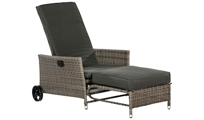 Gartensessel »Komfort Deckchair«, (4-tlg.), Stahl/Kunststoff, inkl. Auflagen
