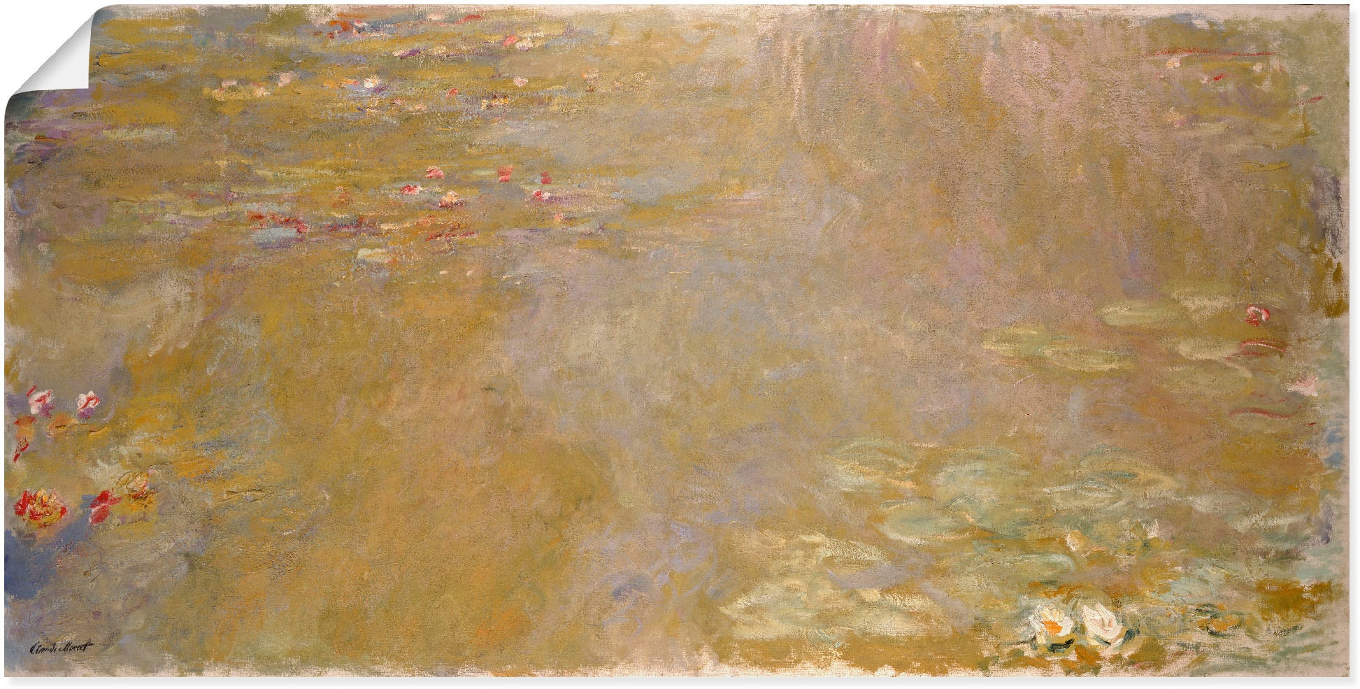 Artland Kunstdruck »Seerosen-Teich. 1917/1919«, Gewässer, (1 St.), als Leinwandbild, Wandaufkleber oder Poster in versch. Grössen