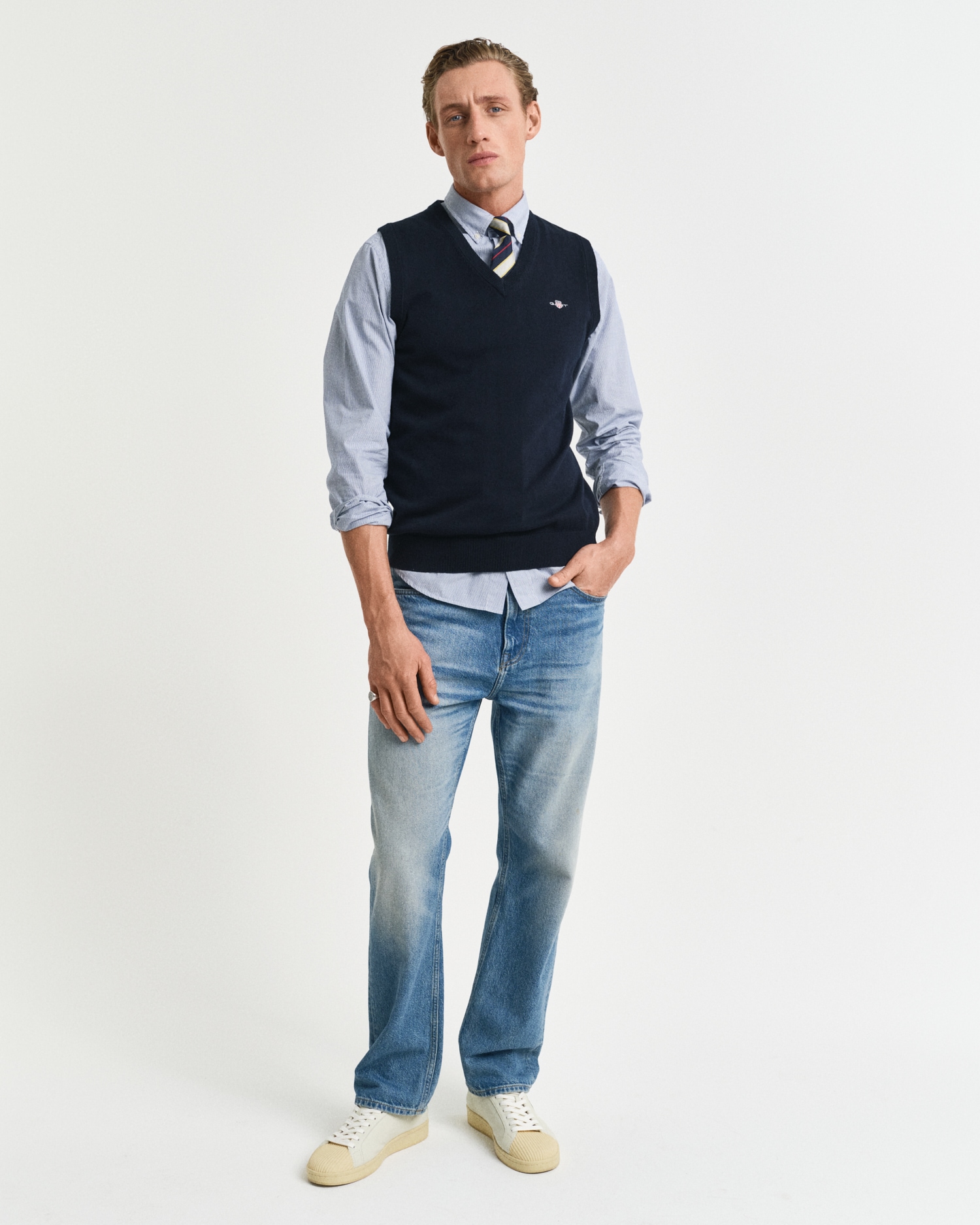 Gant Pullunder »CLASSIC COTTON SLIPOVER«, Premium Pullunder aus weicher 100% Baumwolle, Ärmellos