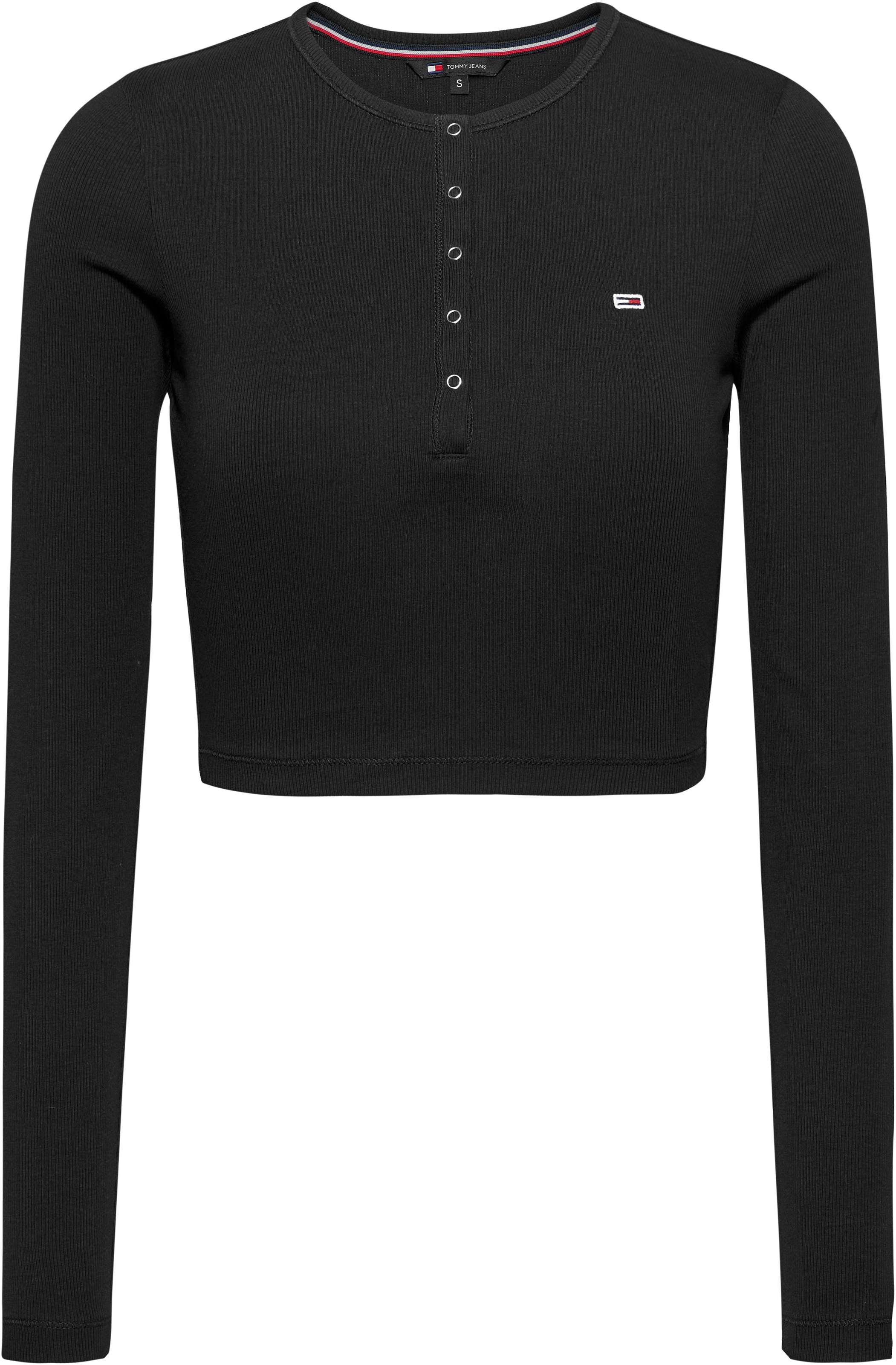 Tommy Jeans Langarmshirt »TJW CRP HENLEY TOP LS«, in modischer Cropped Form