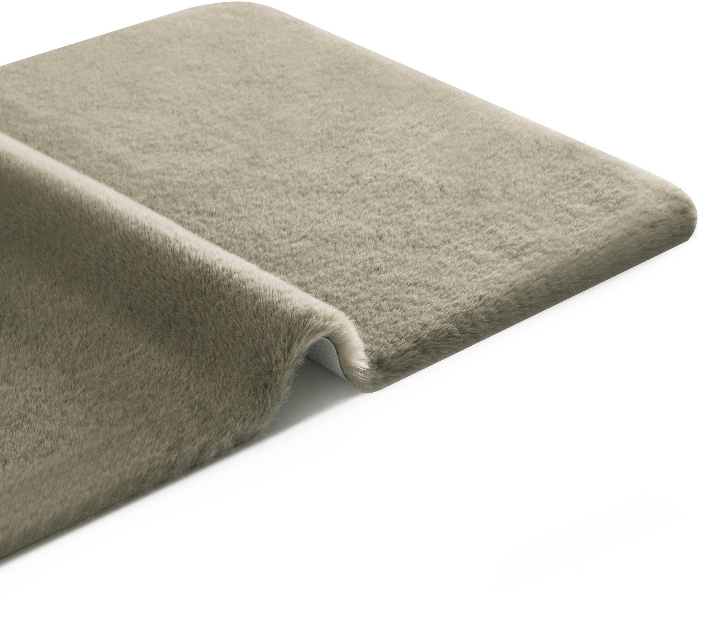 my home Badematte »Valeria, Kaninchenfell-Haptik«, rutschhemmend beschichtet, fussbodenheizungsgeeignet-strapazierfähig, Kunstfell, weicher Badteppich