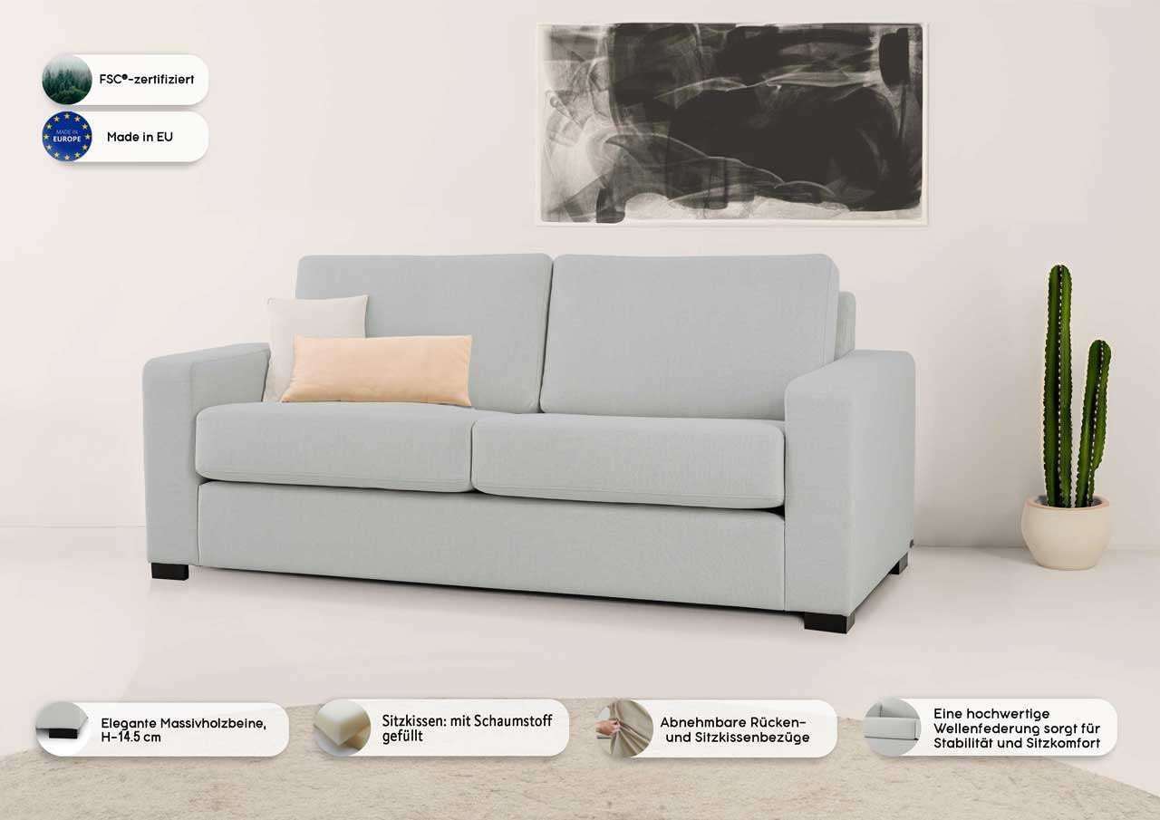 Home affaire 2-Sitzer »Branwell«, Breite 175 cm, Struktur fein, mit Wellenunterfederung