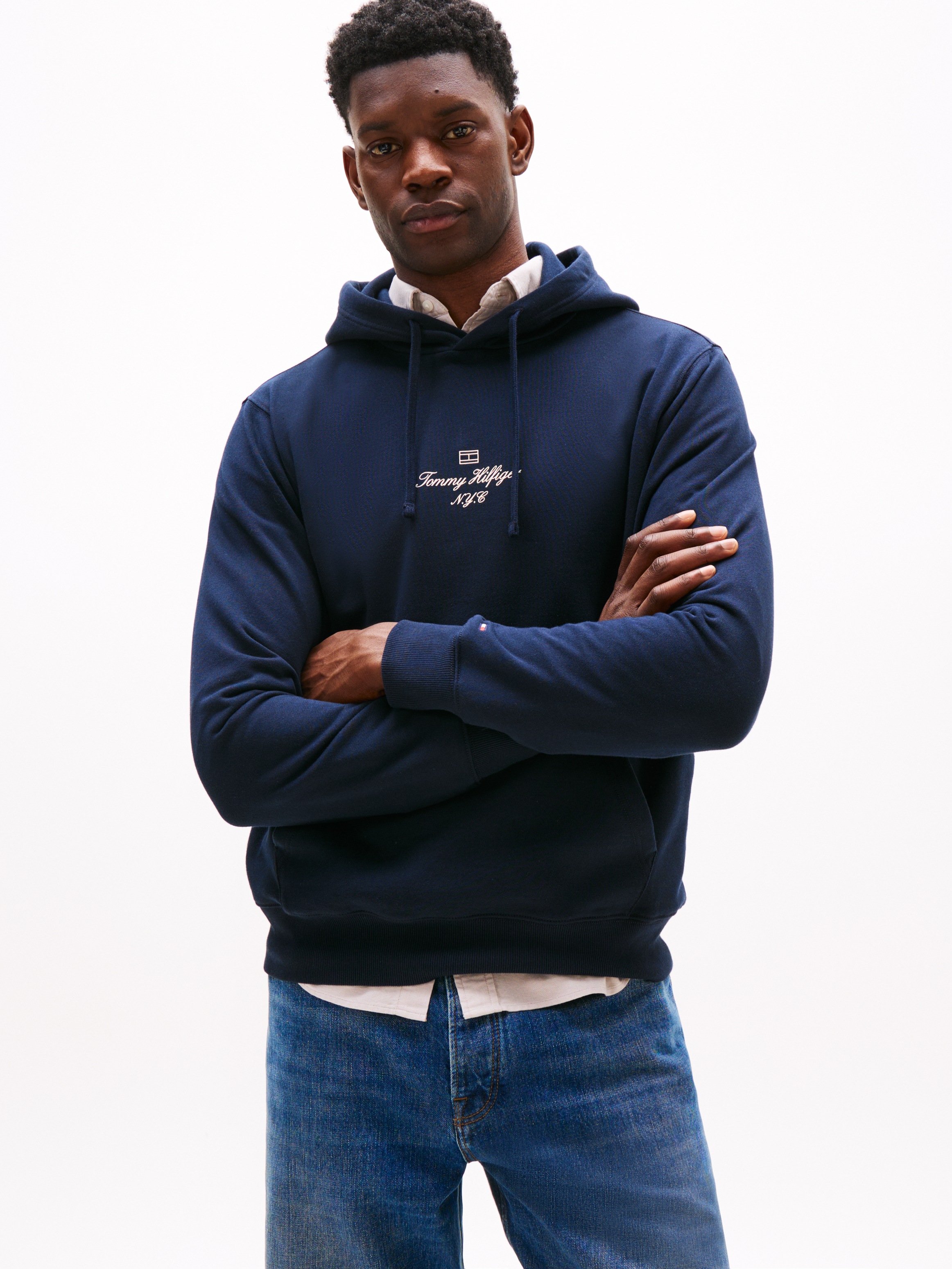 Tommy Hilfiger Hoodie »OUTLINE FLAG SCRIPT HOODIE«, mit kontrastfarbener Stickerei