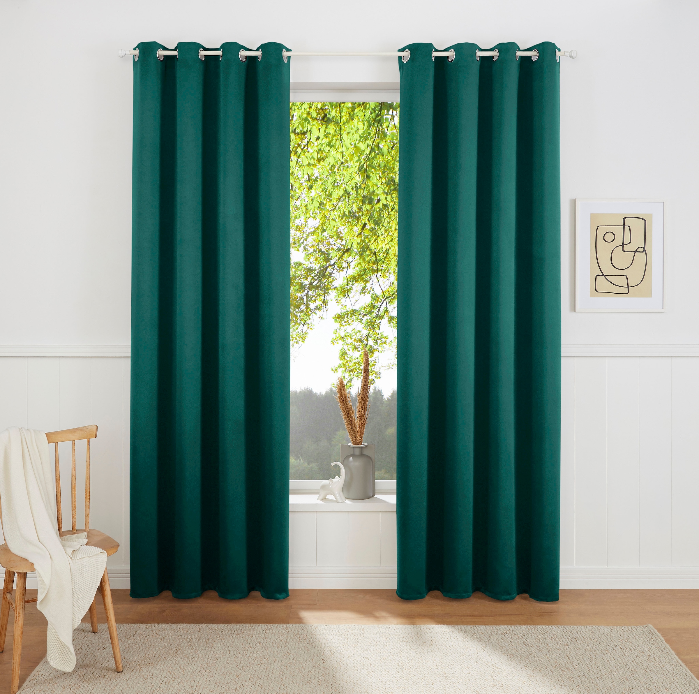 my home Gardine »SOLA«, (2 St.), Schal einfarbig, Verdunkelung, Überbreite. 1er/2er Set Gardinen