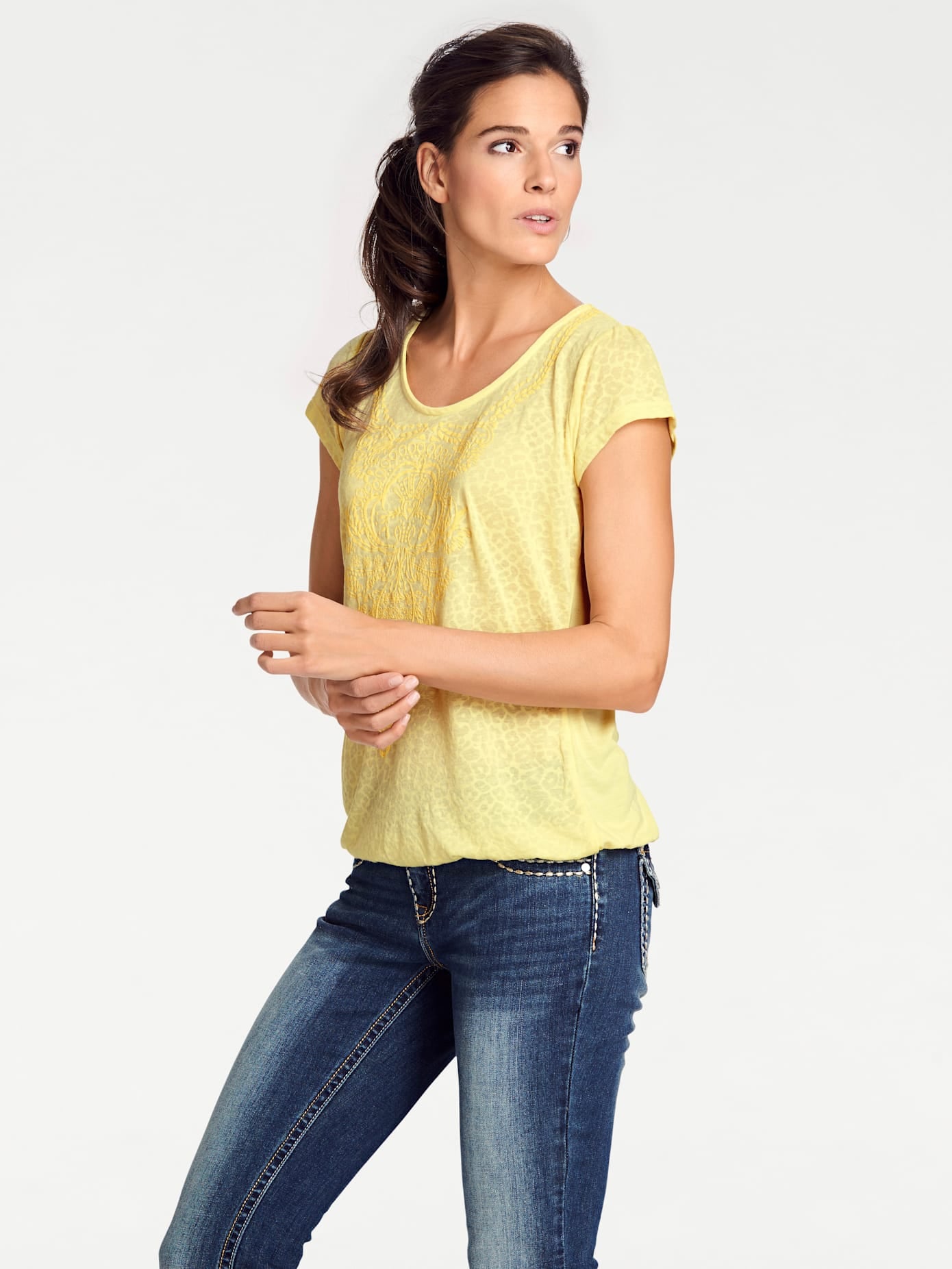 heine Rundhalsshirt »Rundhals-Shirt«, (1 tlg.)