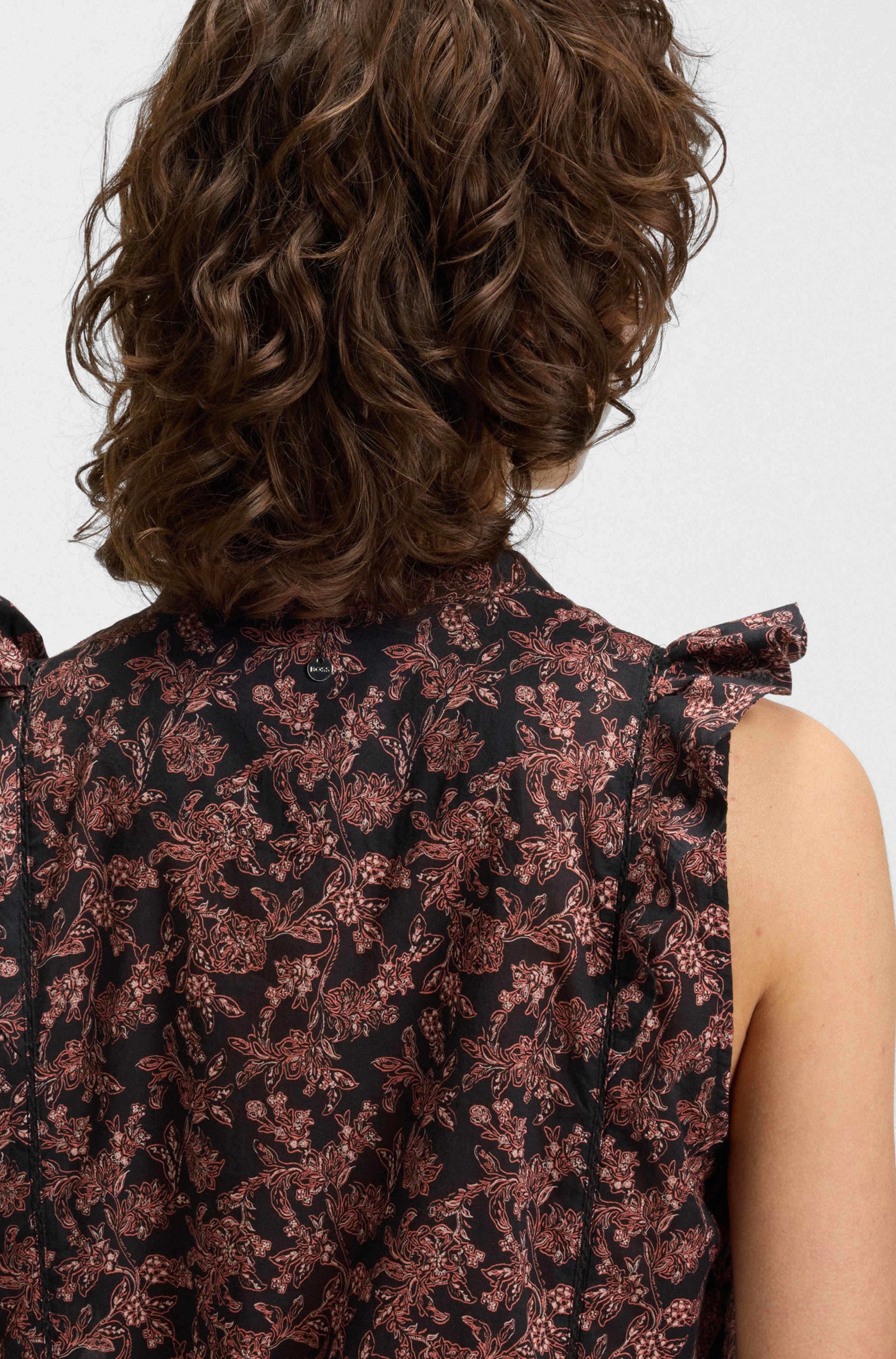 BOSS ORANGE Klassische Bluse »C_Bantiana«, mit Ajour Details, Stehkragen