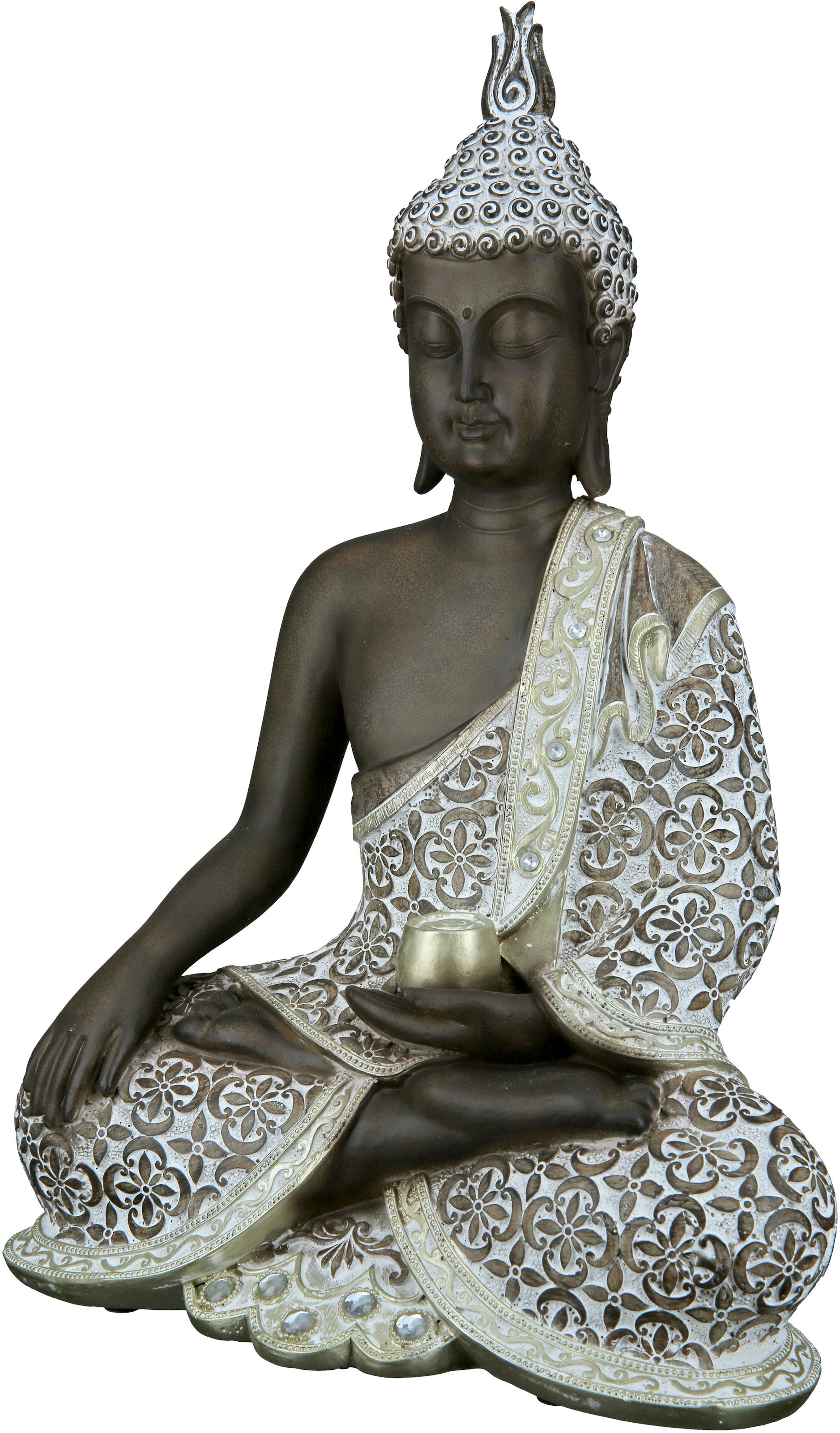 Buddhafigur »Buddha Mangala braun-weiss«