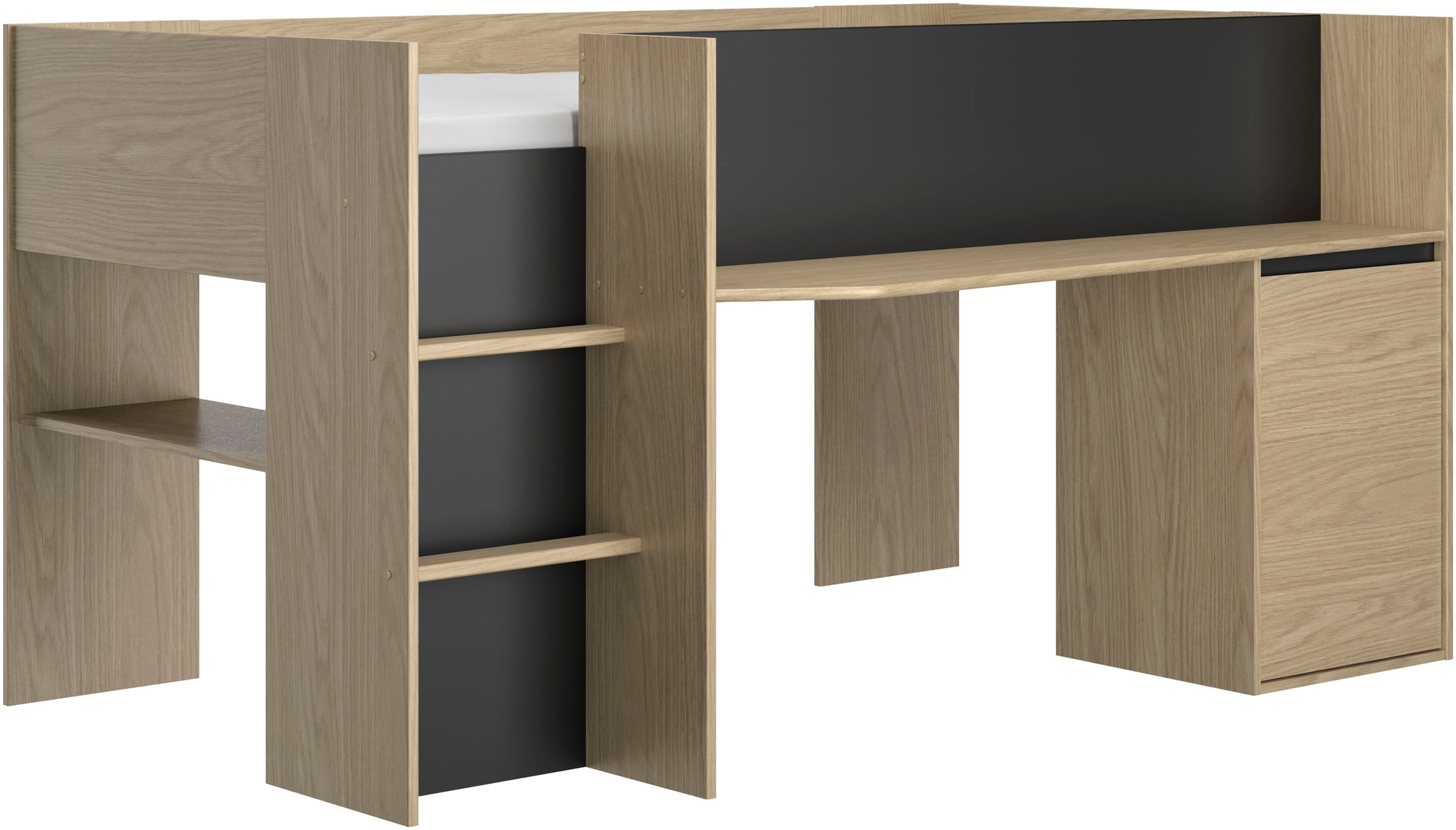 Gami Hochbett »Nael« Hochbett 90 / 200 mit Schreibtisch