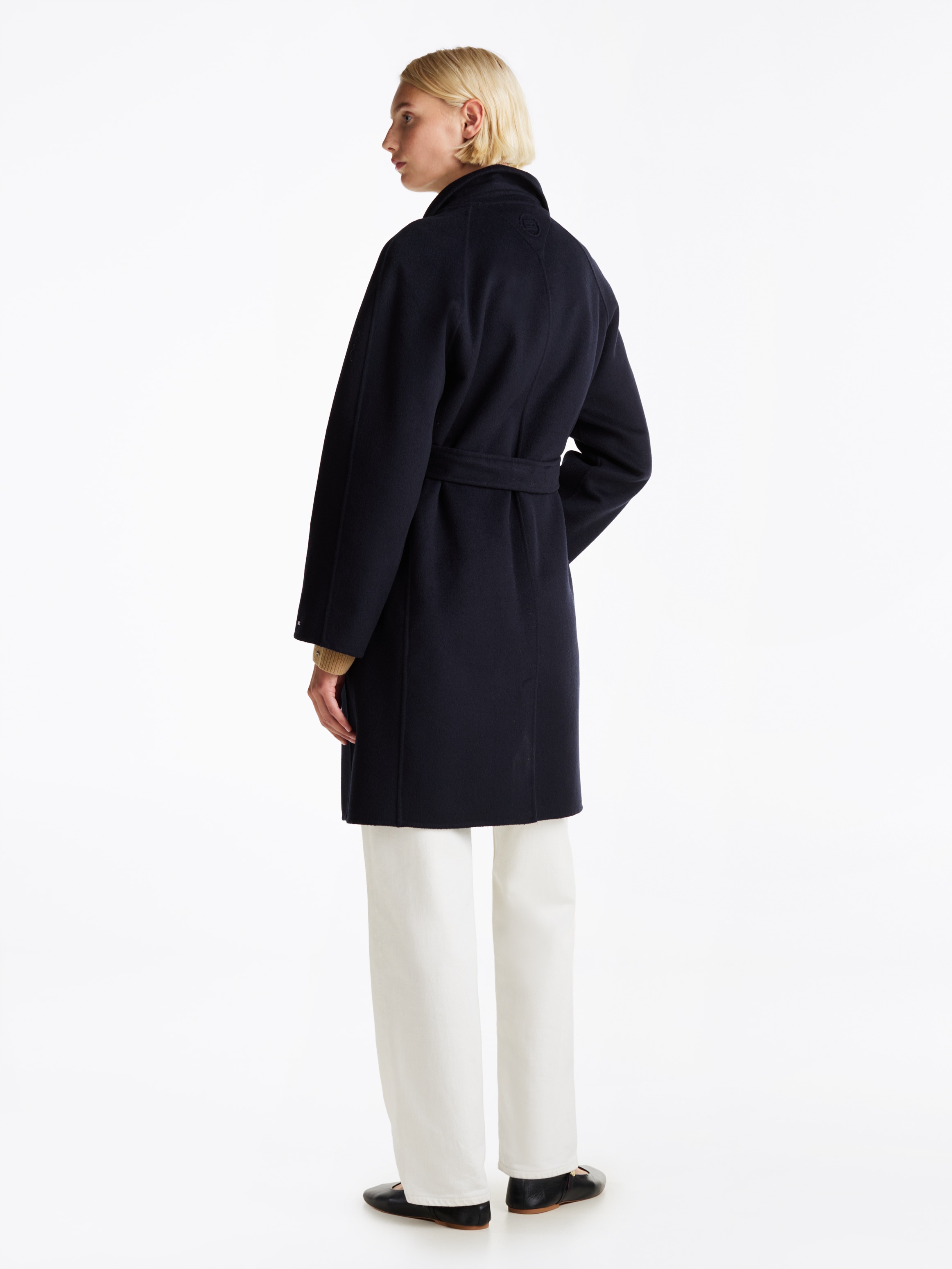 Tommy Hilfiger Kurzmantel »REG DF WOOL BELTED COAT«, mit Gürtel