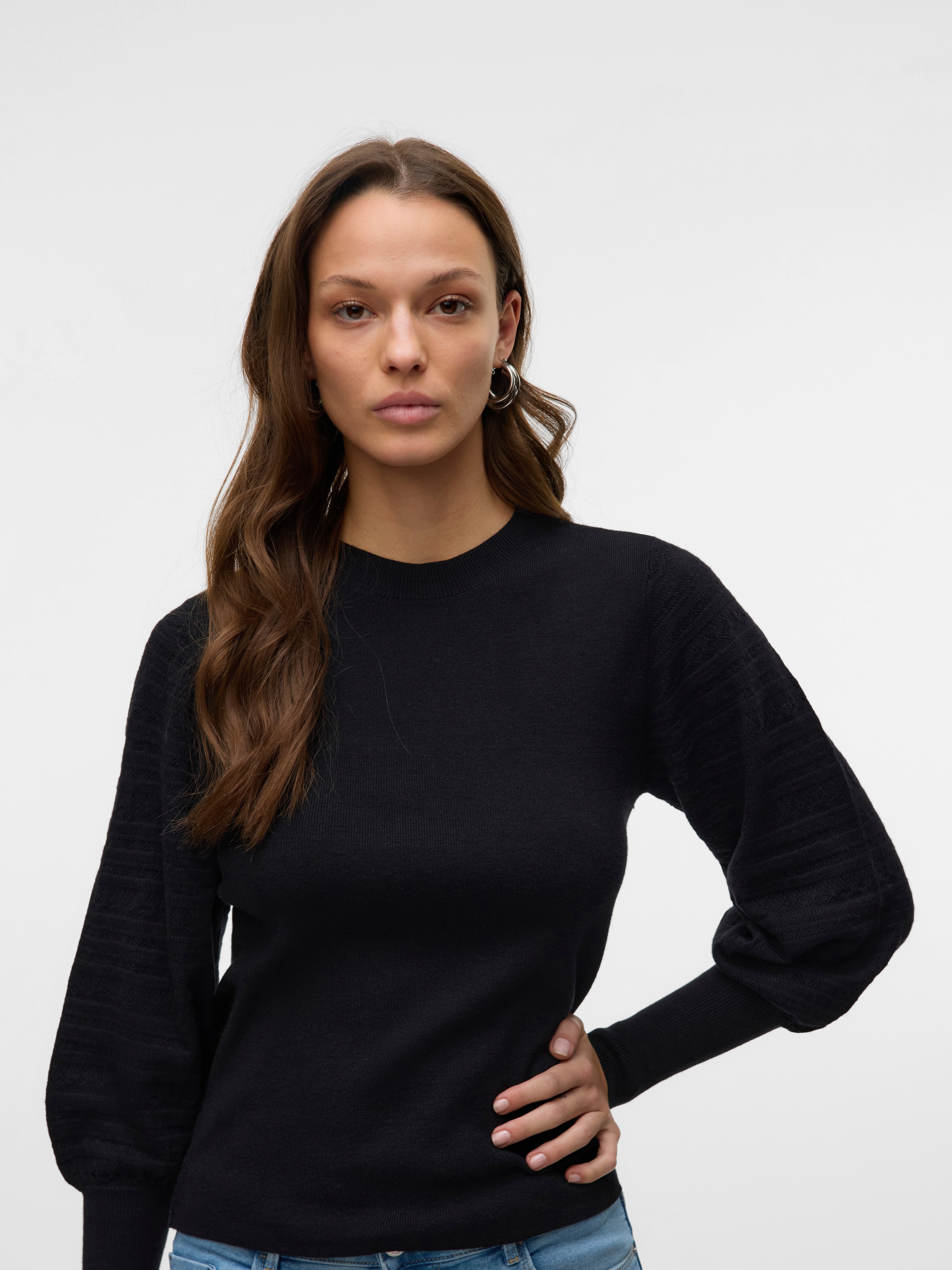 Vero Moda Strickpullover »VMHOLLYPOINTELLE LS O-NCK PULLOVE GA BOO«