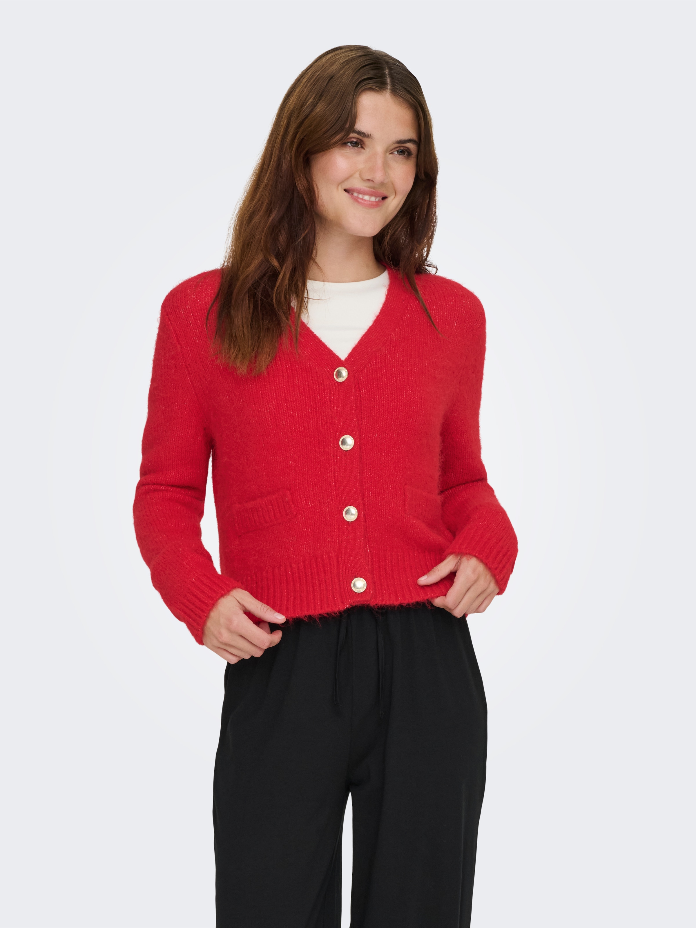 ONLY Strickjacke »ONLMAGGIE LIFE LS V-NECK CARDI CC KNT«