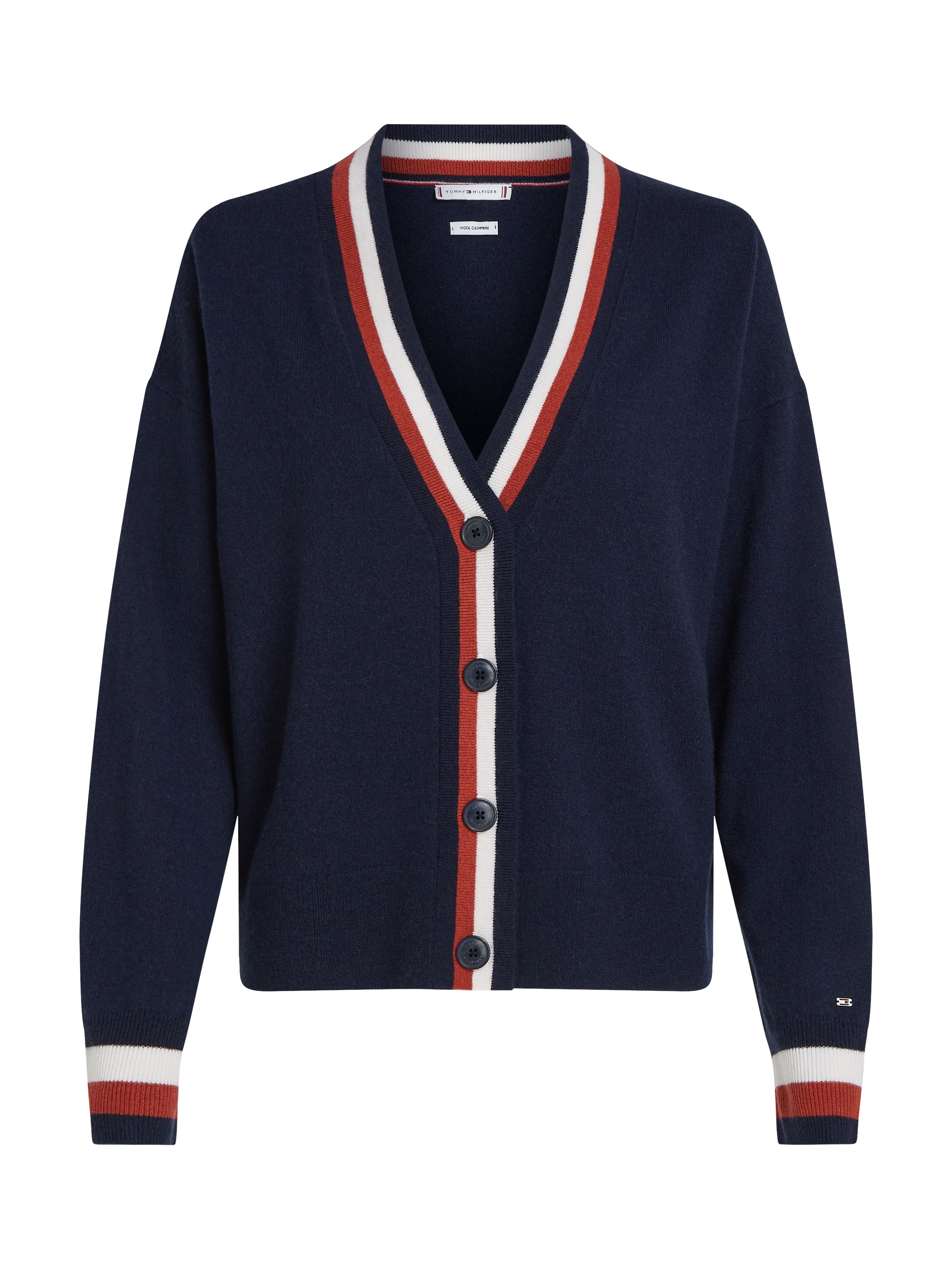 Tommy Hilfiger Strickjacke »GLOBAL STP WOOL CASH CARDIGAN«, mit Tommy Hilfiger Global Stripe