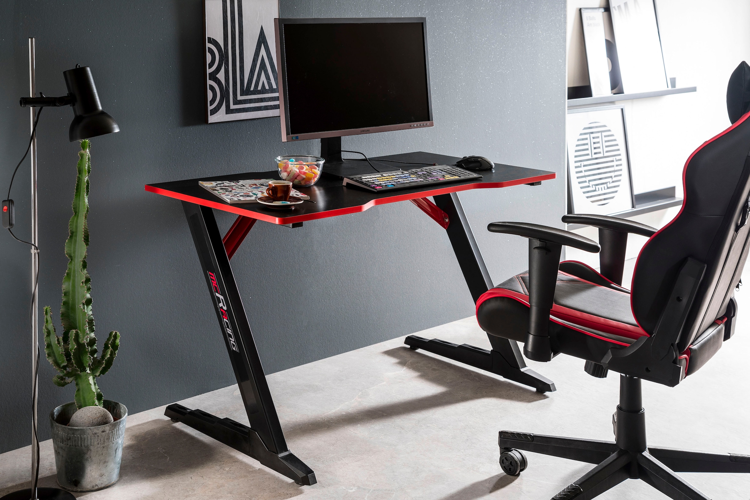 MCA furniture Gamingtisch »mcRacing Desk 7«, Gaming Desk schwarz online  kaufen | Jelmoli-Versand