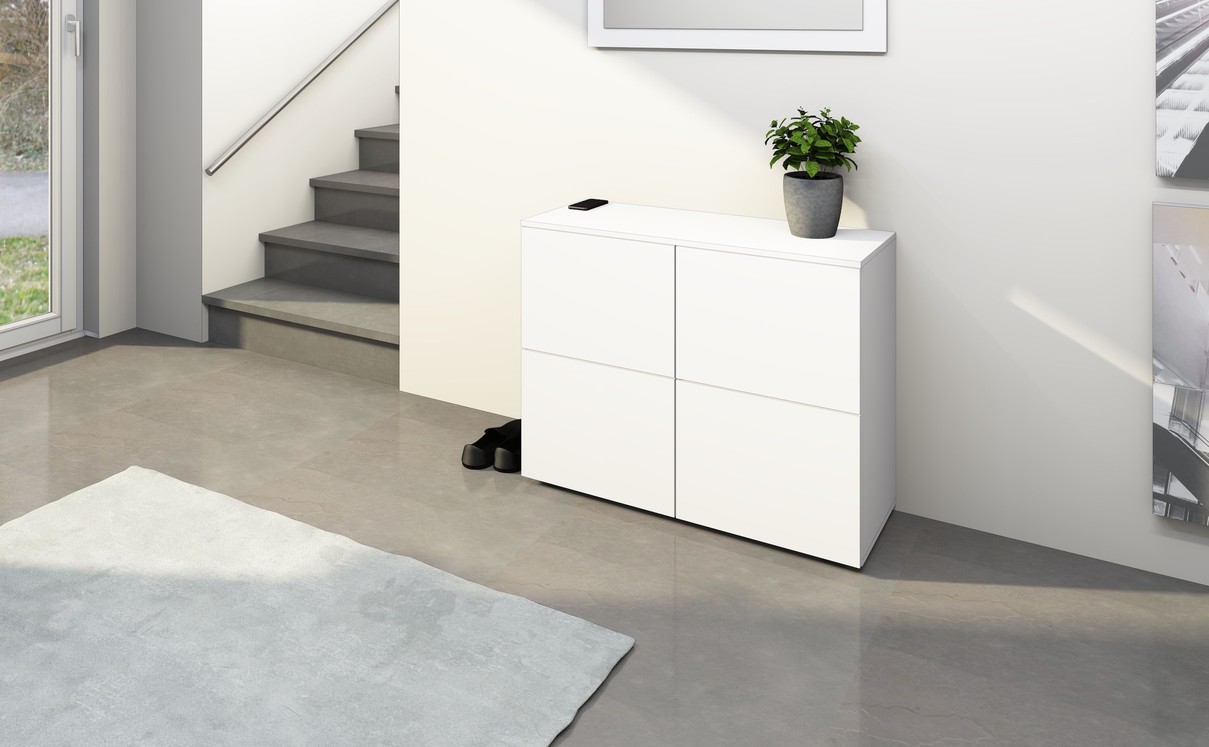 borchardt Möbel Kommode »Rova«, Breite 93 cm, 4-türig, Kommode mit viel Stauraum, weiss-matt