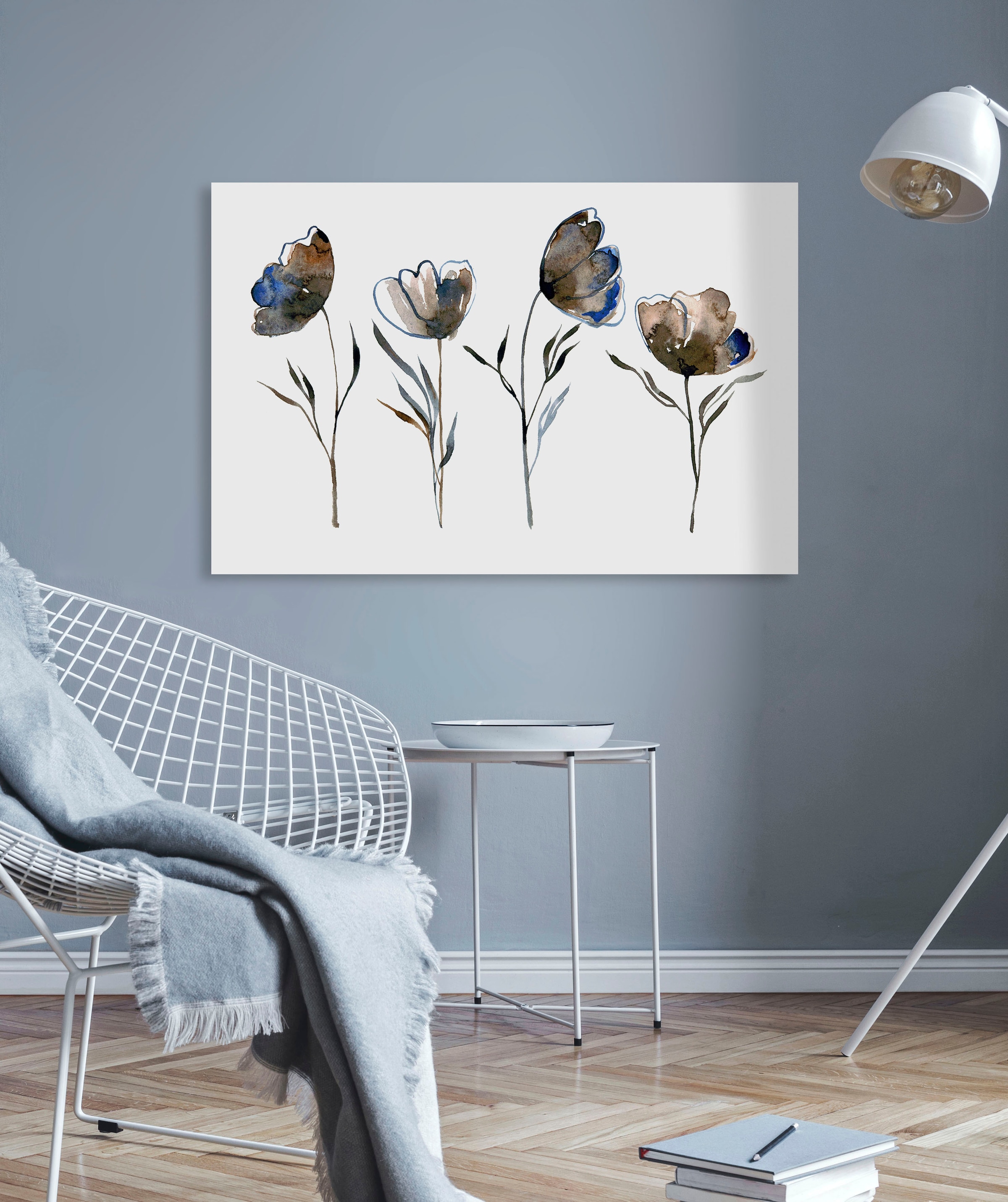 queence Leinwandbild »Blumen«, Kunst-Blumen-Blumenbilder, Premium-Leinwandstoff, Handarbeit aus Deutschland