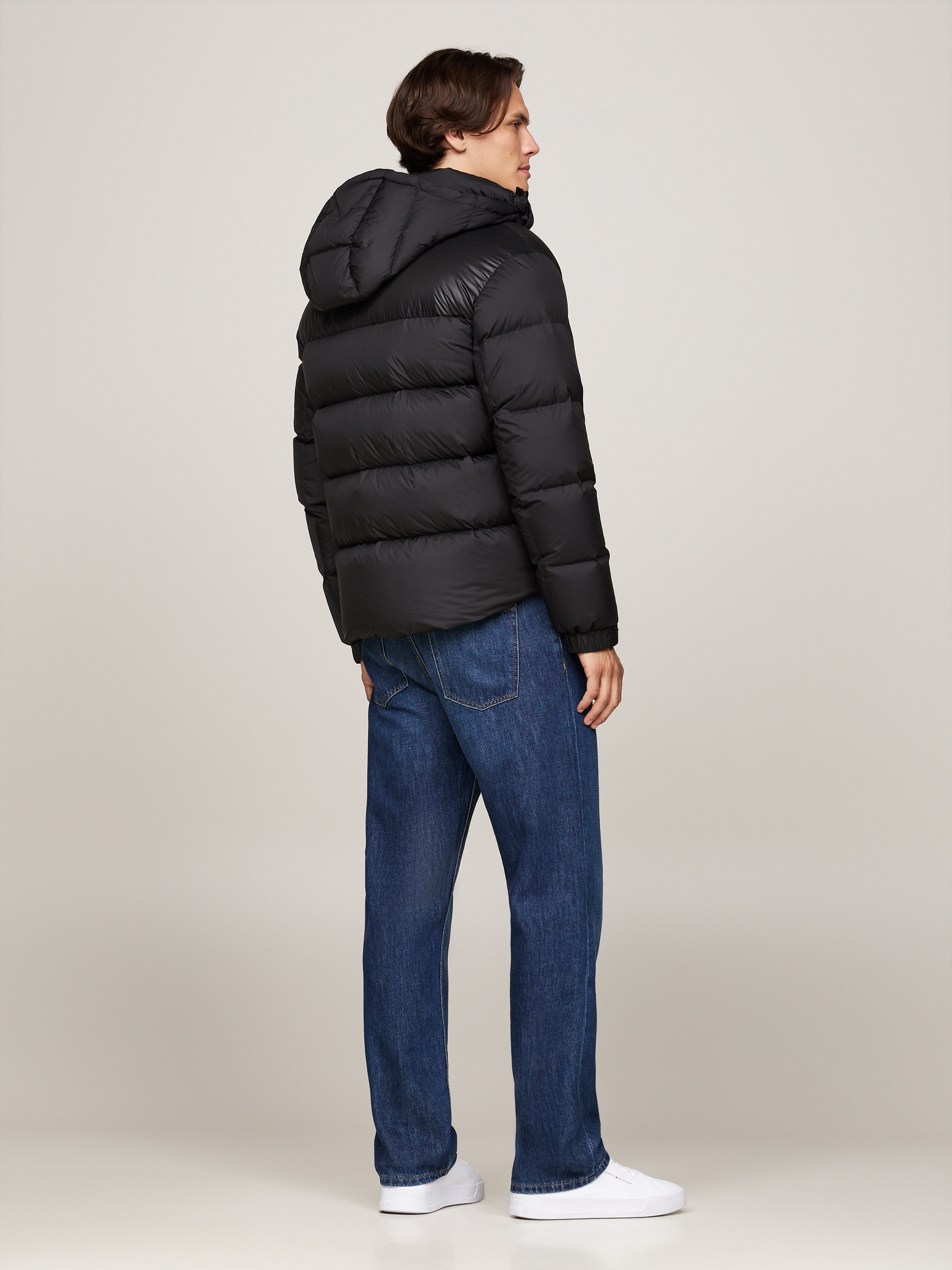 Tommy Hilfiger Steppjacke »MIX DOWN HOODED PUFFER JACKET«, mit Kapuze, mit abnehmbarer Kapuze