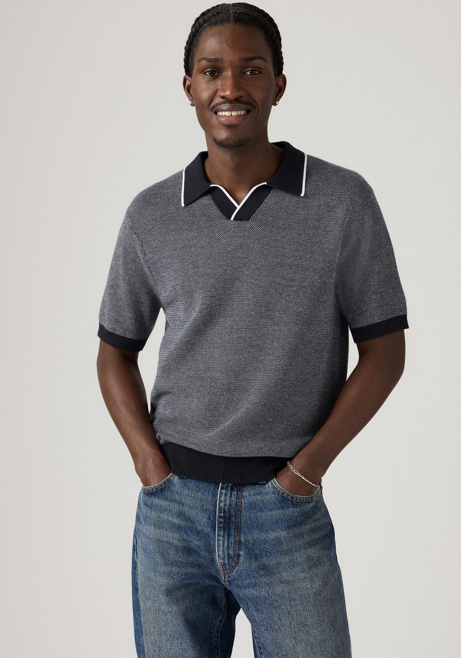 Levi's® Poloshirt »LV POLO SKIPPER KNIT MULTI-COLOR« Kragen ohne Verschluss