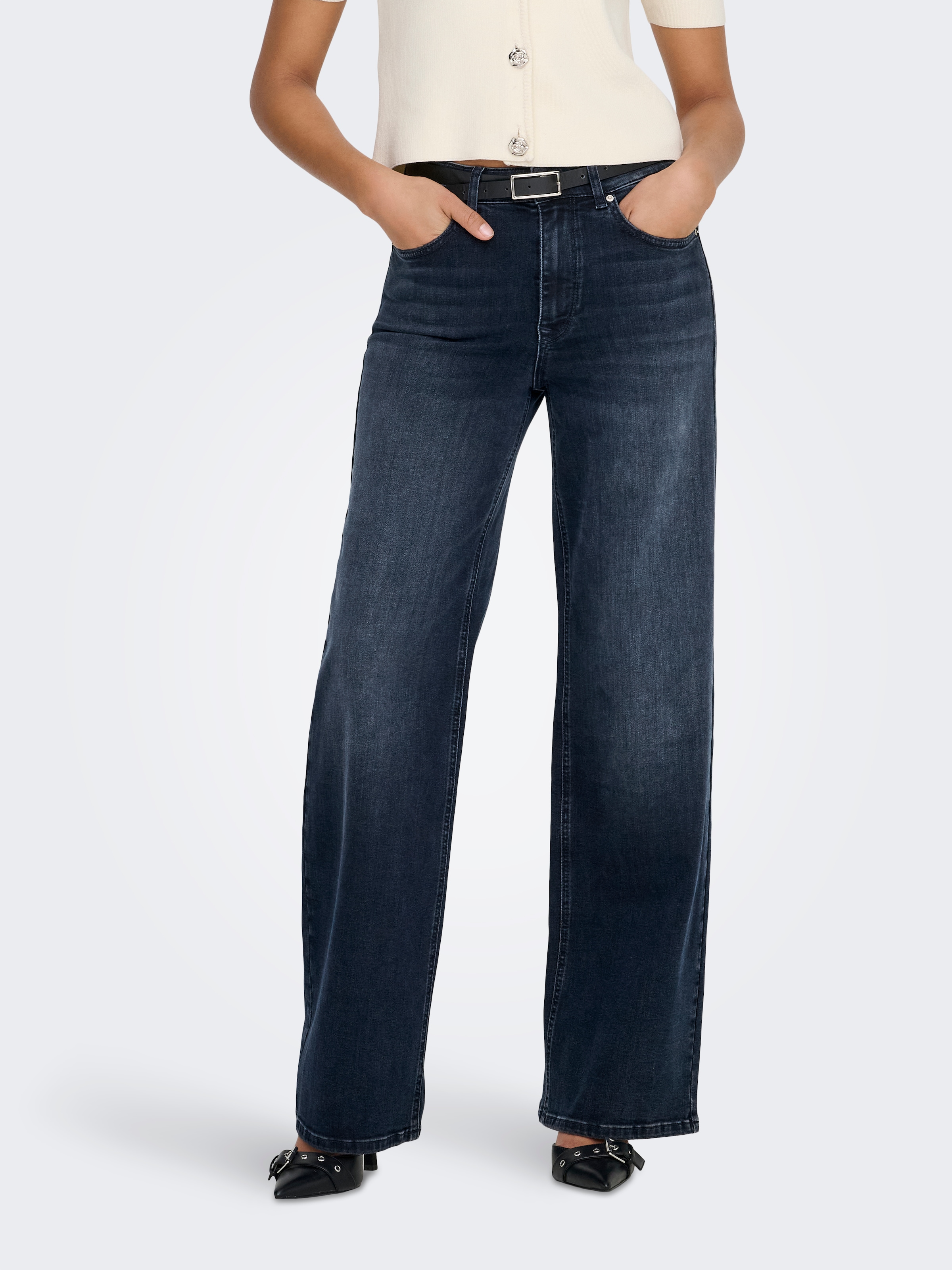 ONLY High-waist-Jeans »ONLMADISON BLUSH HW WIDE DNM DOT632«
