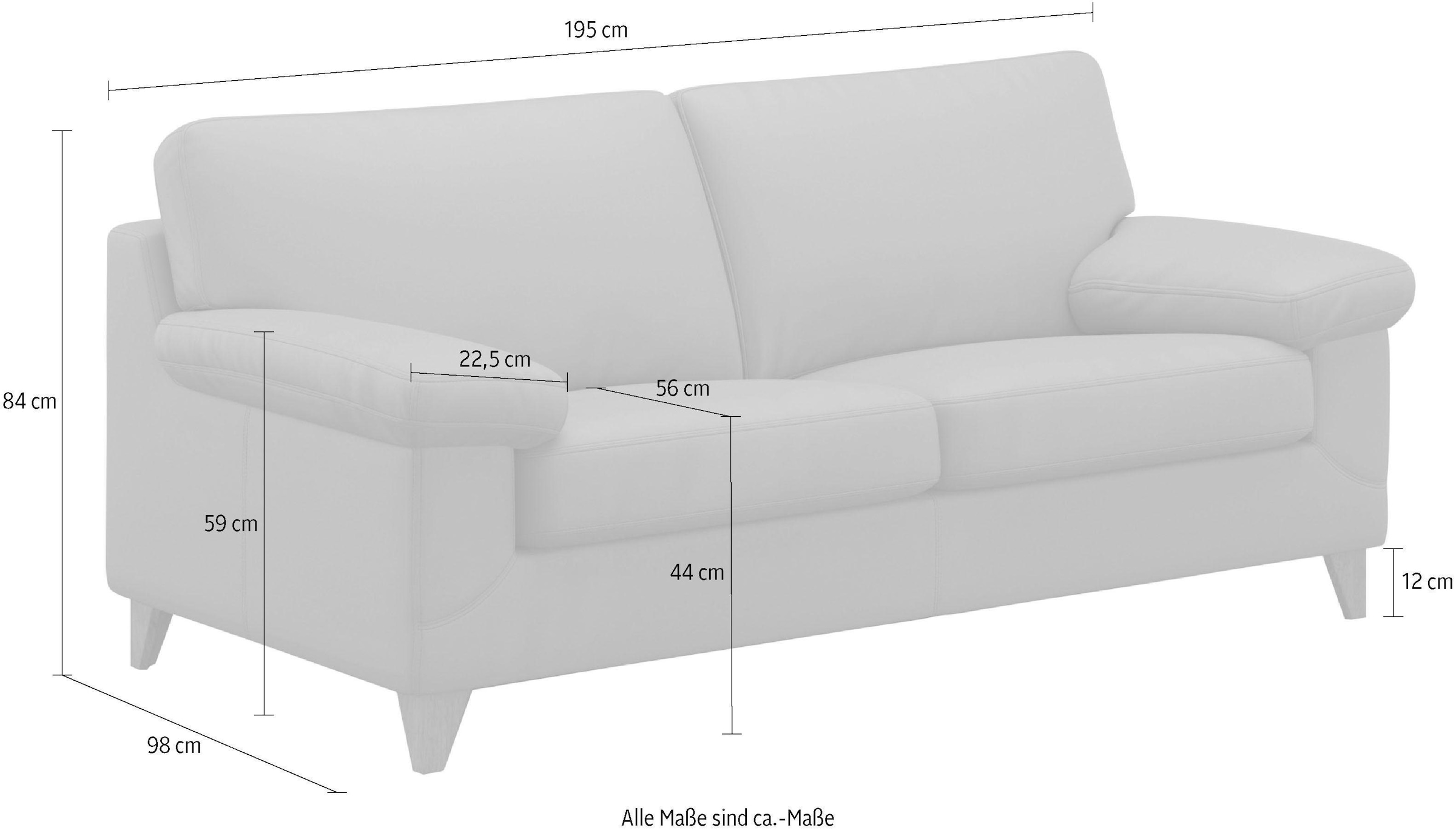 machalke® 2,5-Sitzer »diego«, mit weichen Armlehnen, Füsse wengefarben,  Breite 195 cm online bestellen | Jelmoli-Versand