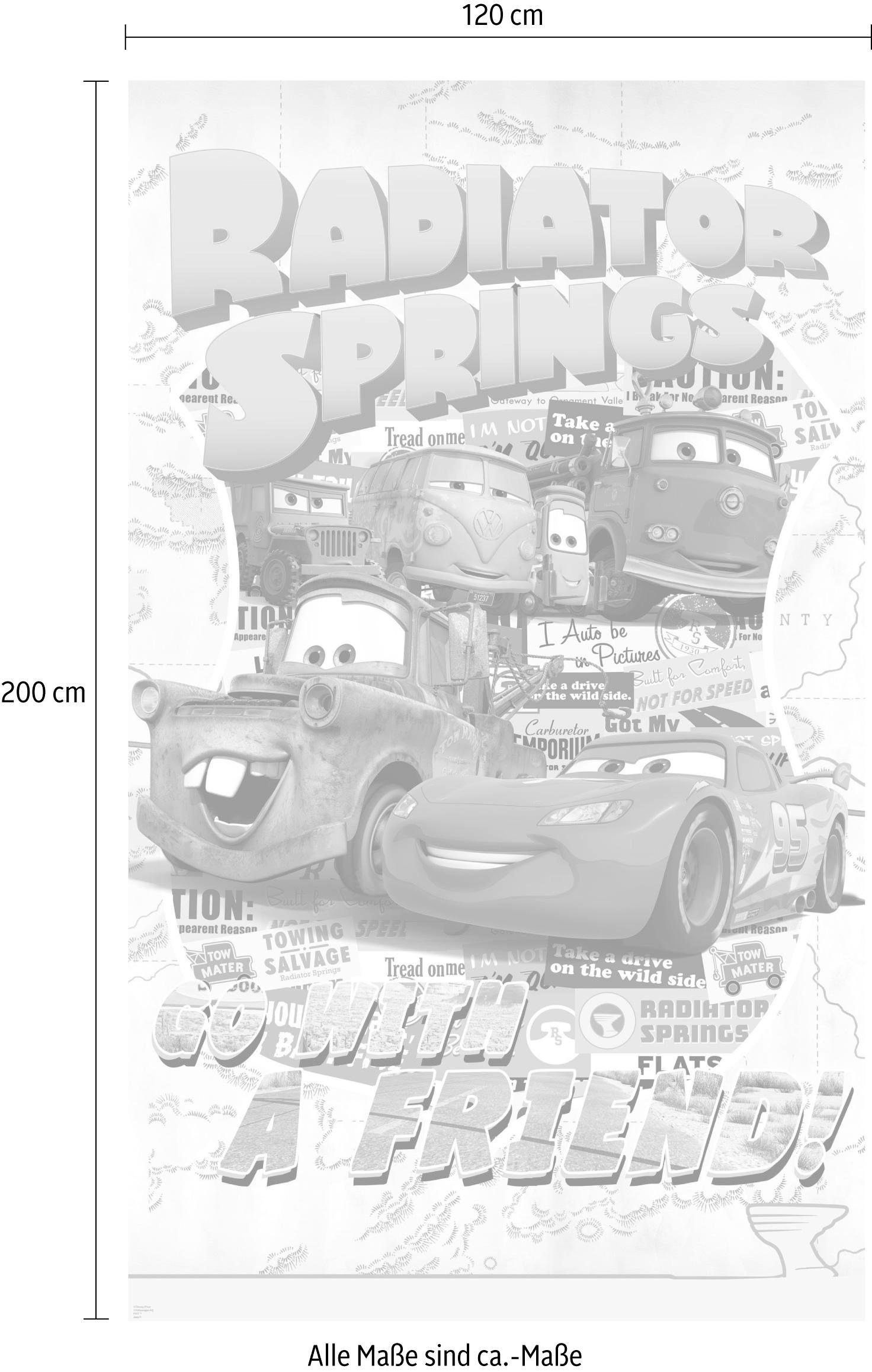 Komar Vliestapete »Digitaldruck Vlies - Cars Take The Open Road - Grösse 120 x 200 cm«, bedruckt, Kinderzimmer