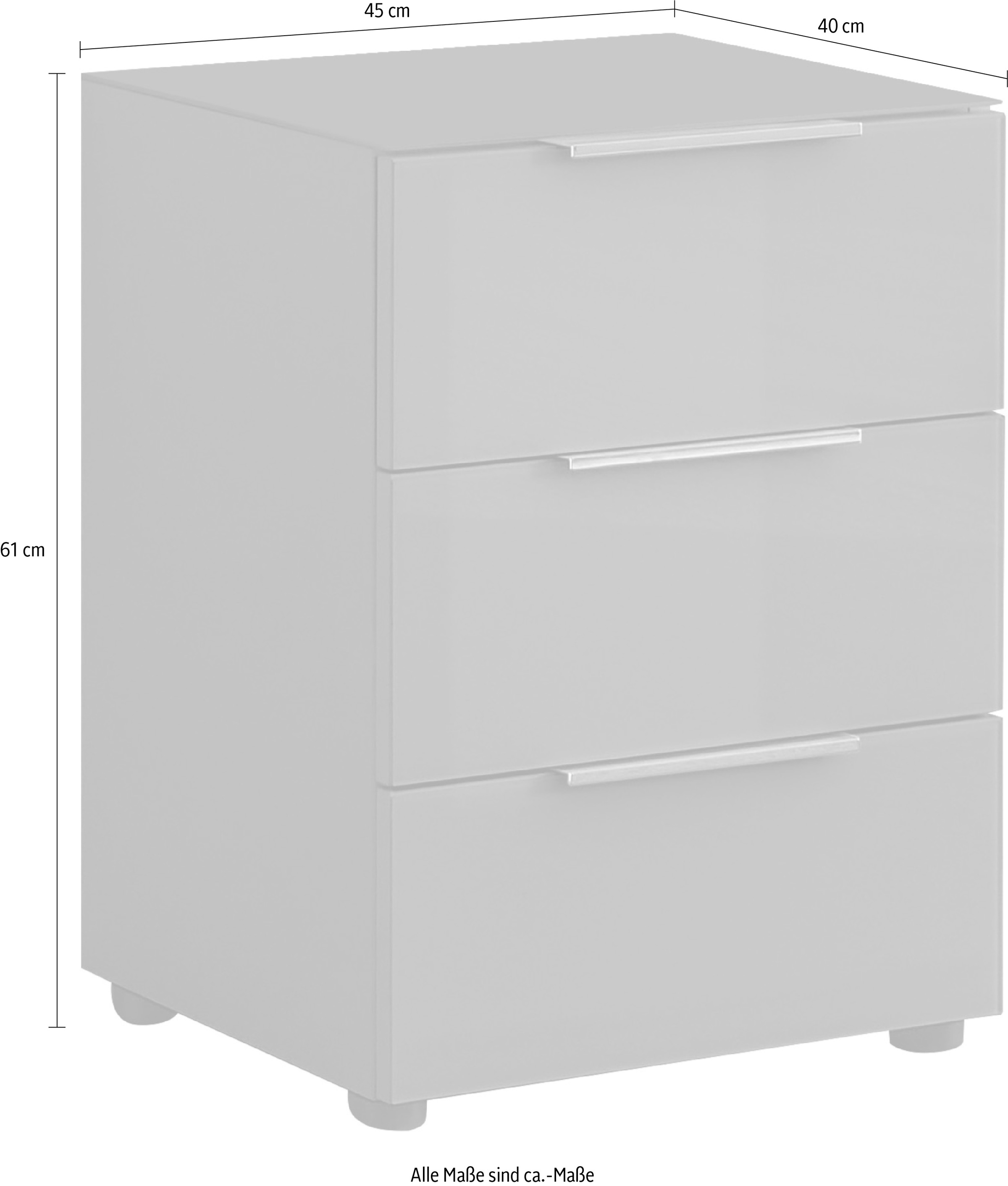 HBZ Nachtkommode »Santorin Nachtkonsole, BxHxT 45x61x40 cm«, (1 St.), Breite 45cm, Softclose für Schubkästen, Melaminbeschichtung