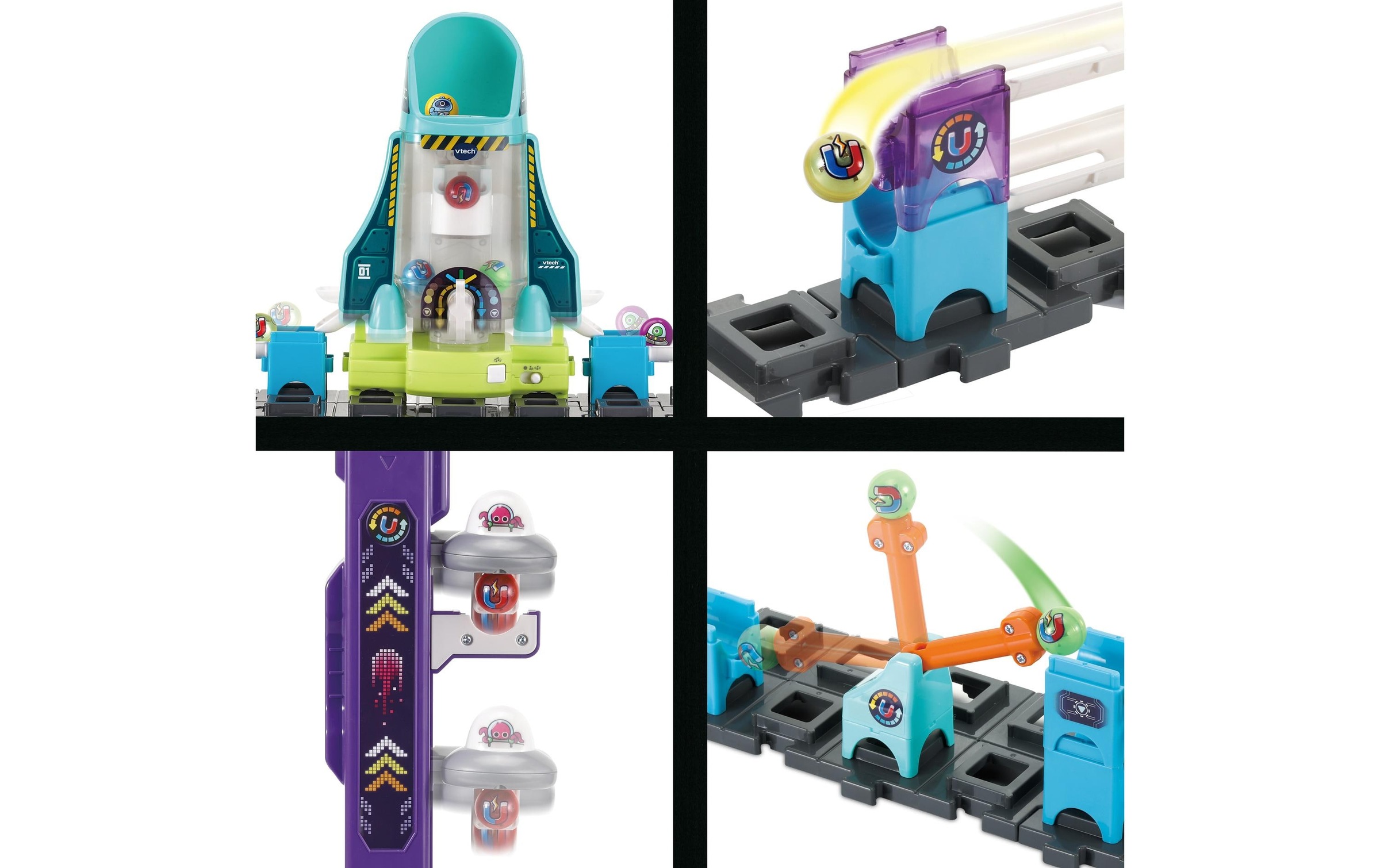 Vtech® Kugelbahn »Marble Rush – Space Magnetic Set XL300 E -DE-«, (115 tlg.)