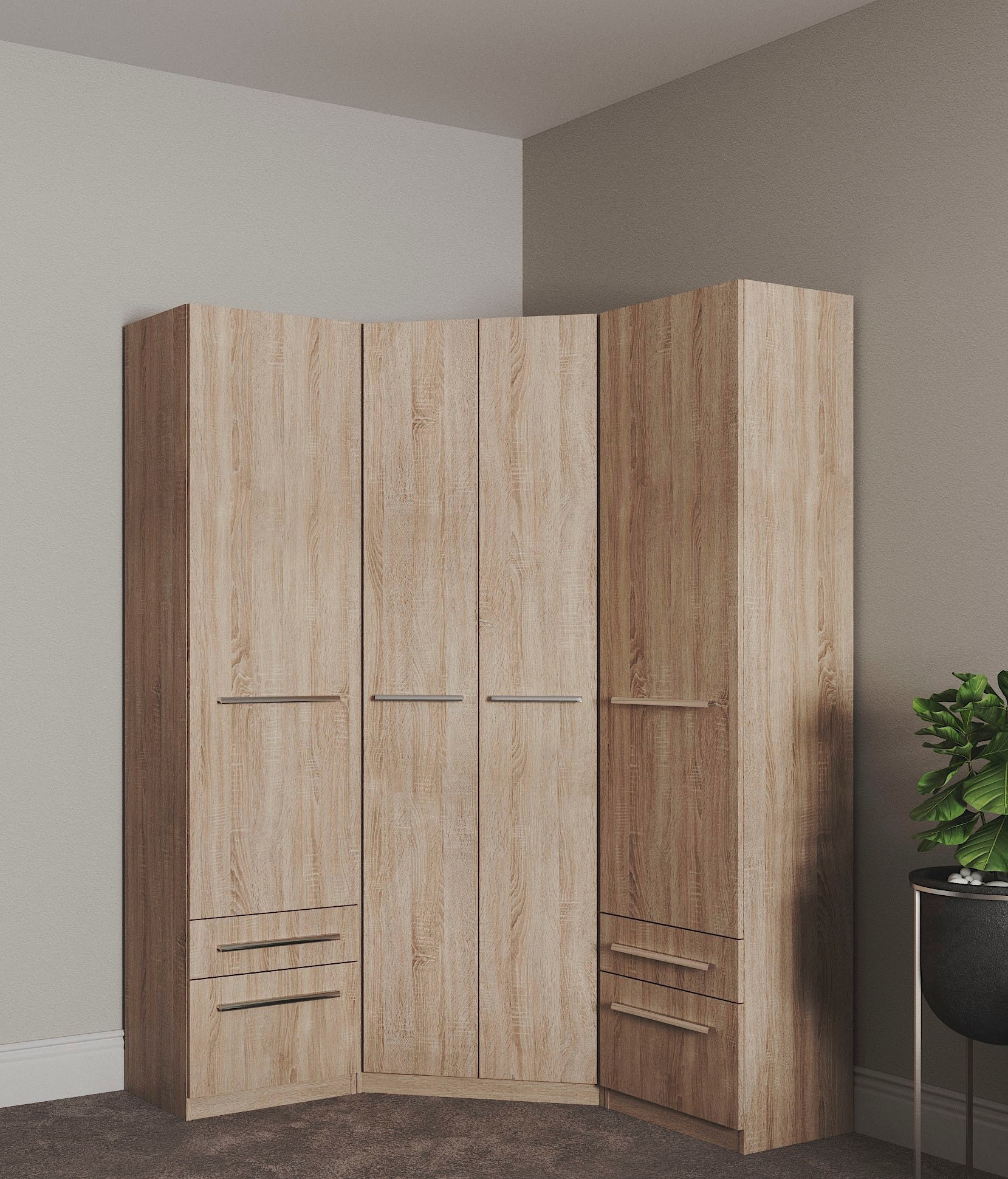 priess Kleiderschrank »Schrank Garderobe Wäscheschrank Barcelona in 5 Breiten«, viel Stauraum, geräumige Schubkästen, mit Spiegel, MADE IN GERMANY