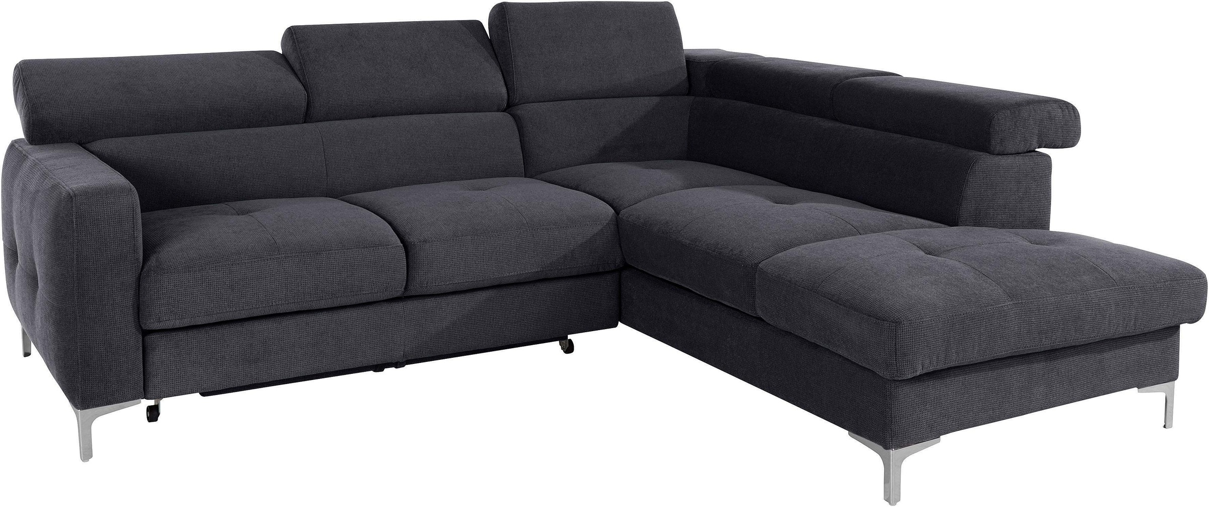 COTTA Polstergarnitur »Sammy L-Form«, (Set), Set bestehend aus: Ecksofa mit Kopfteilverstellung & Hocker