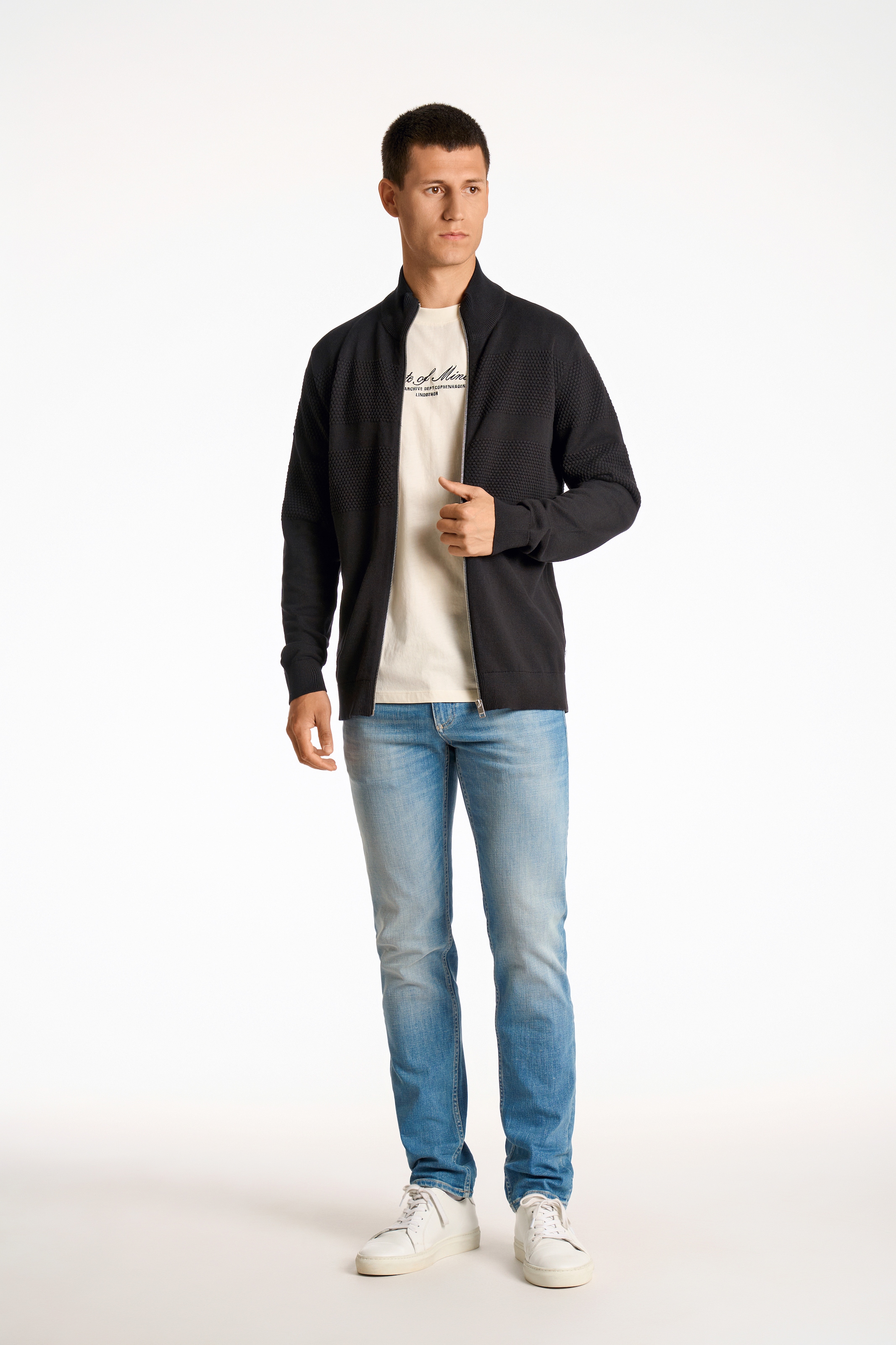 LINDBERGH Strickjacke, mit Stehkragen und Reissverschluss