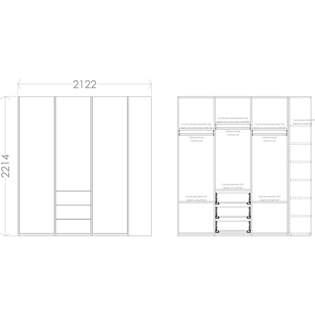 Müller SMALL LIVING Kleiderschrank »Modular Plus Variante 3«, 3 geräumige  Schubladen, Anbauregal links oder rechts montierbar online kaufen |  Jelmoli-Versand