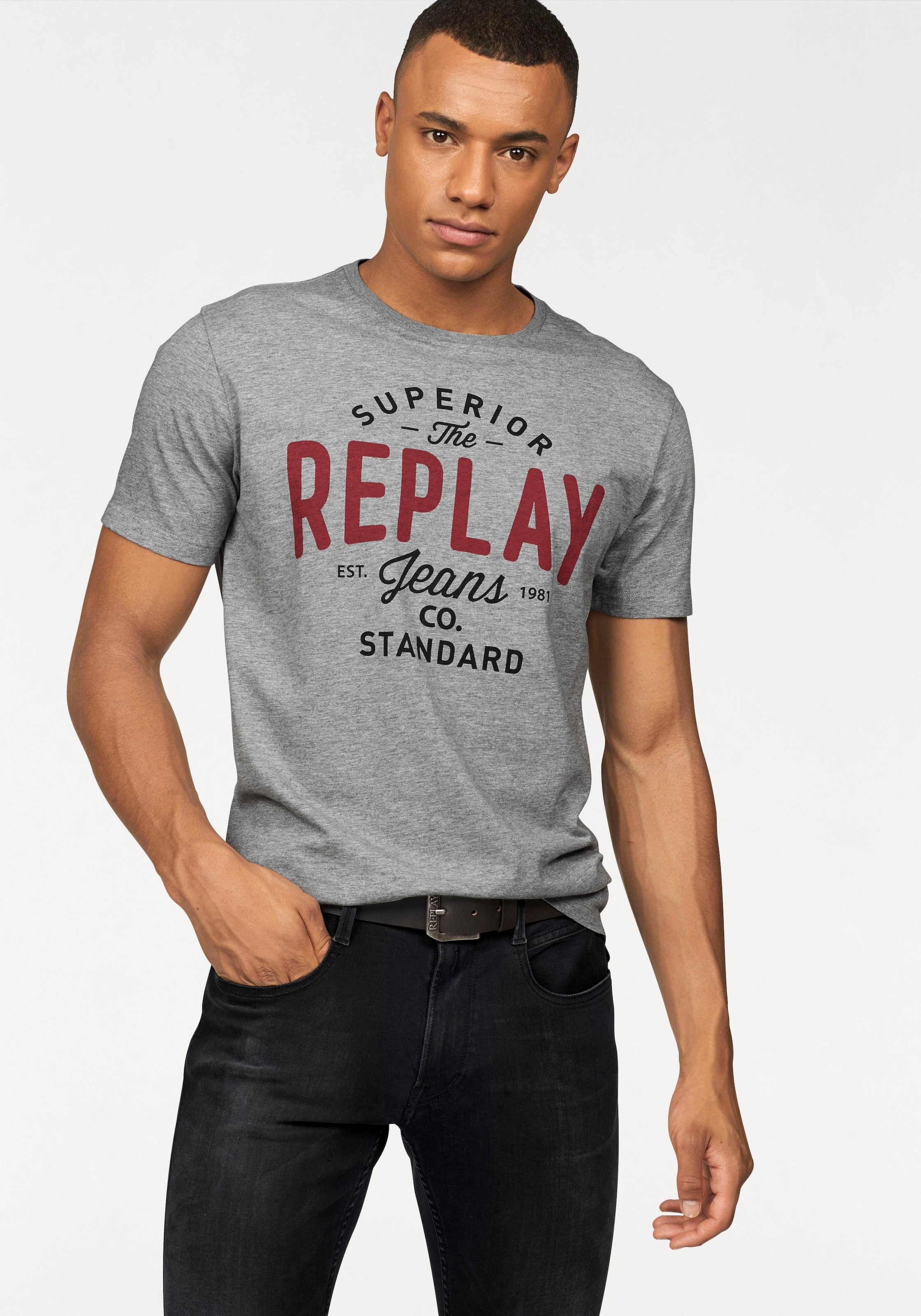 Replay T-Shirt, mit Markendruck