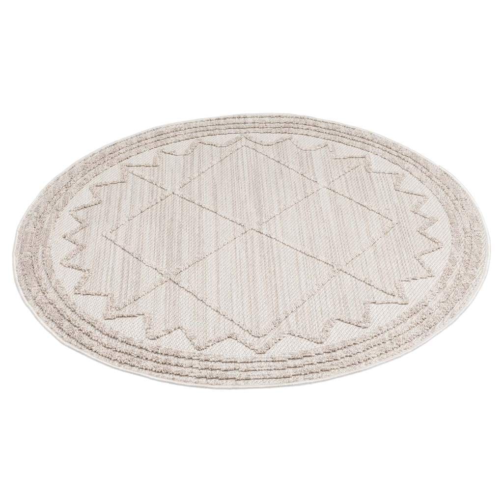 Carpet City Teppich »CLASICO 8931«, rund, 11 mm Höhe, Kurzflor, Hochtief-Muster, Boho, Wohnzimmer