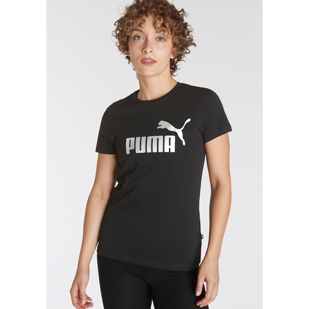PUMA T-Shirt »ESS+ METALLIC LOGO TEE«