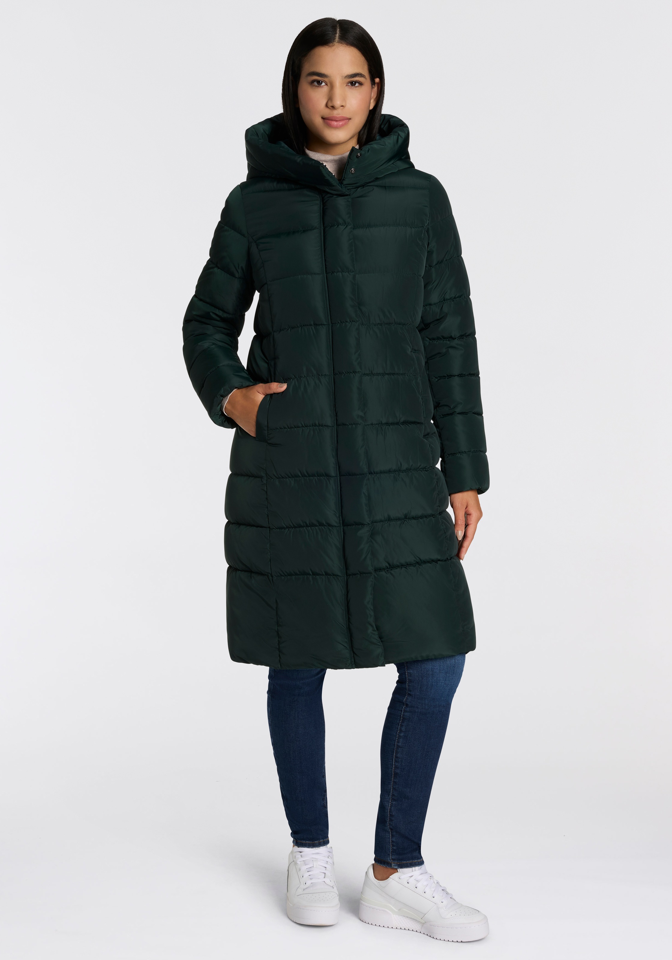 ONLY Steppmantel »ONLTINA – Puffermantel mit Premium-Füllung und verdecktem Zipper« regular fit, casual, Steppware, Kunstfaser, hochschliessend
