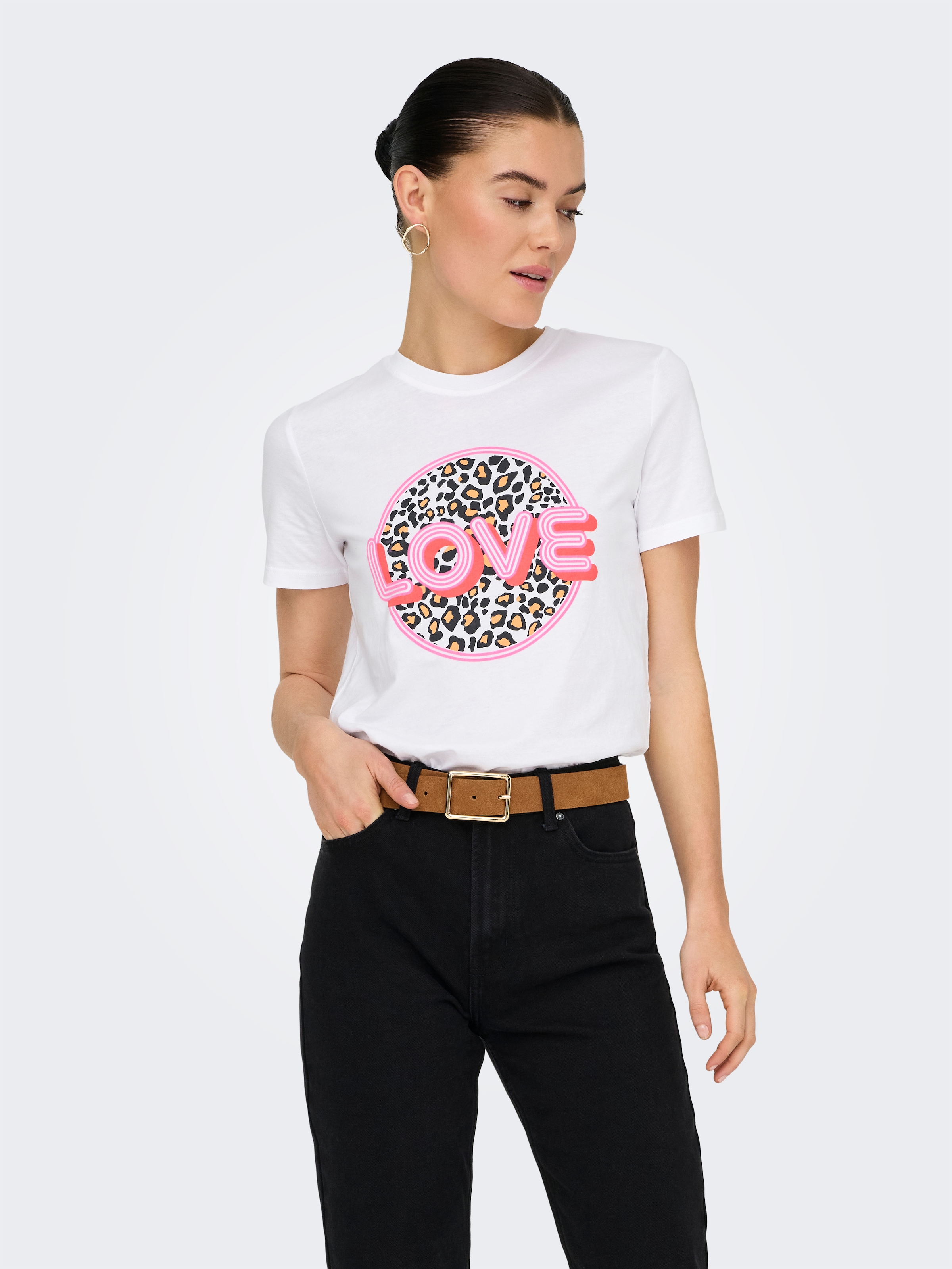 ONLY Kurzarmshirt »ONLARIYA LIFE REG S/S LOVE TOP BOX JRS«