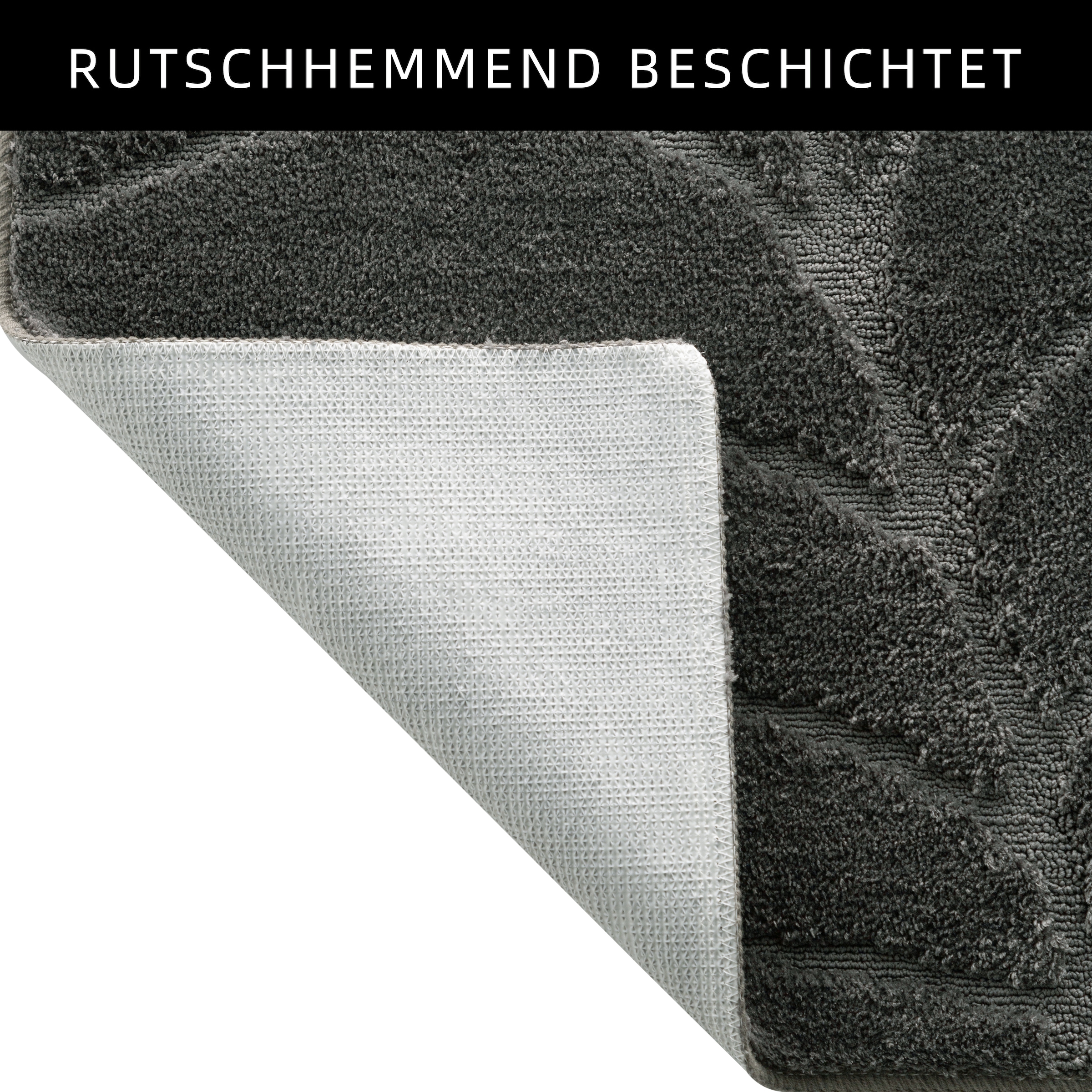 my home Badematte »Epense, Badvorleger, Badezimmer Teppich, Duschvorleger«, rutschhemmend beschichtet, fussbodenheizungsgeeignet-schnell trocknend, Badteppich, Uni Farben, Blätter, Blattstruktur, Hoch-Tief Effekt