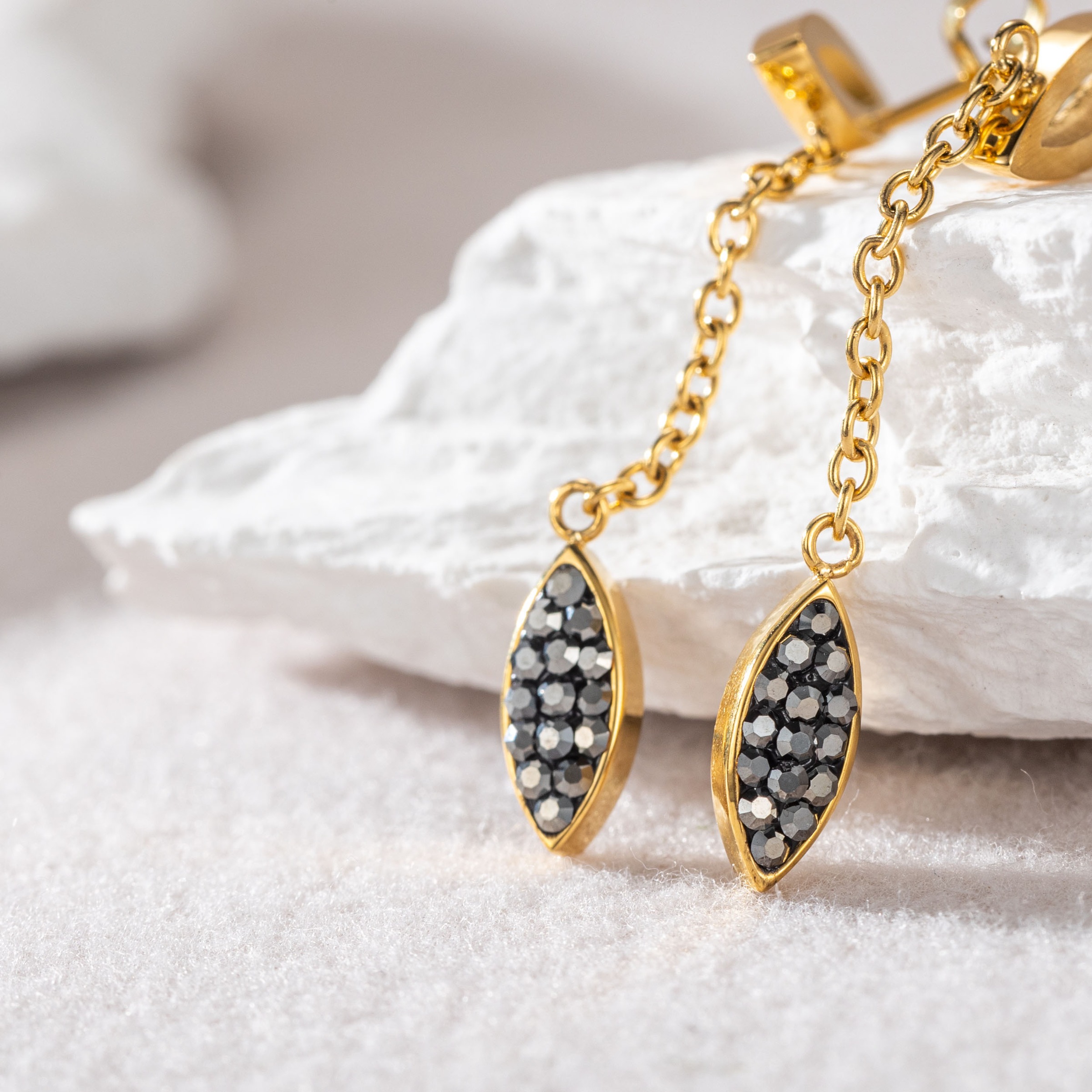 Firetti Paar Ohrstecker "Schmuck Geschenk Edelstahl Ohrschmuck Ohrringe Oval Drop" mit Zirkonia (synth.)